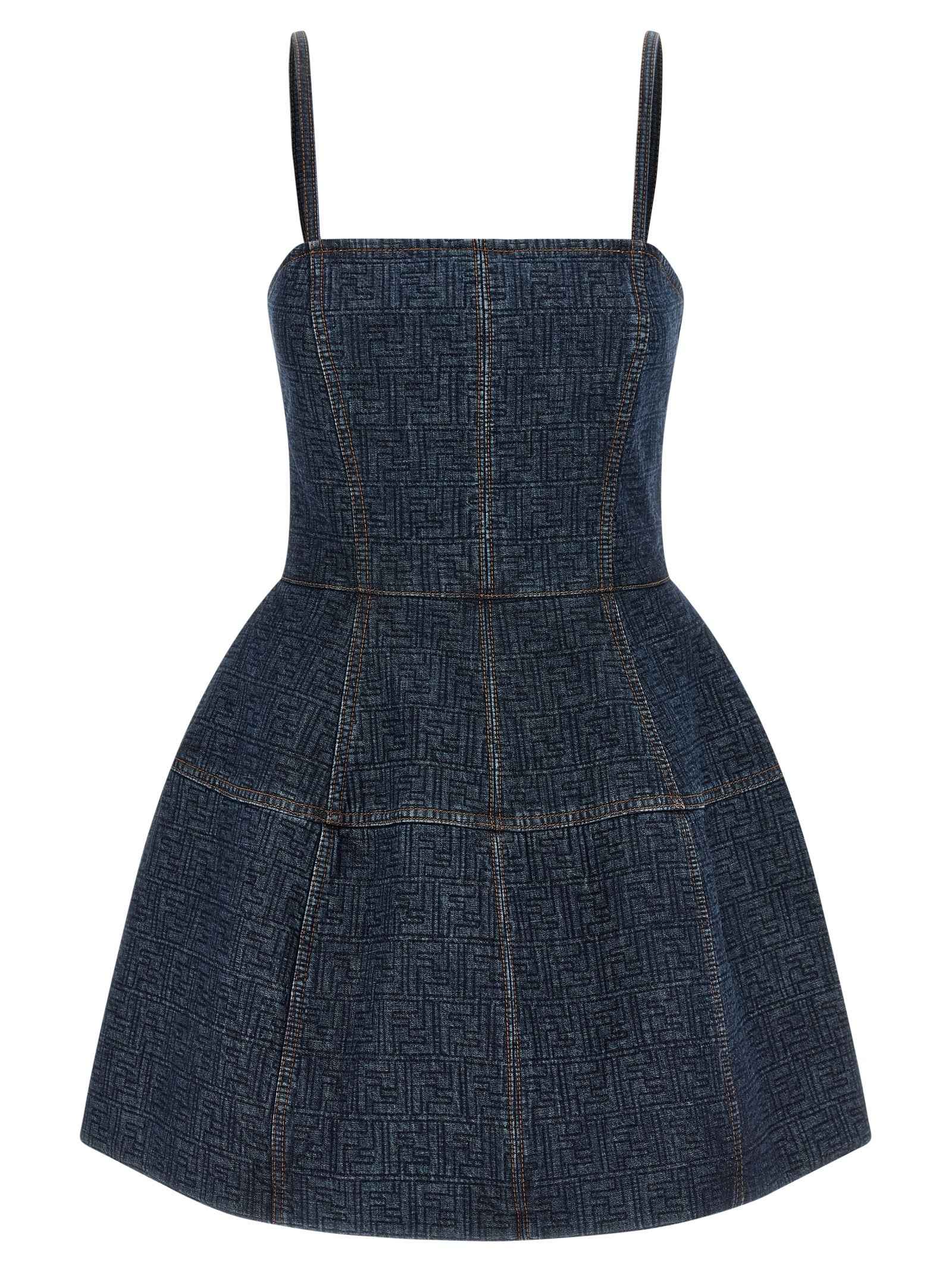 Fendi Blue Cotton Short Dress