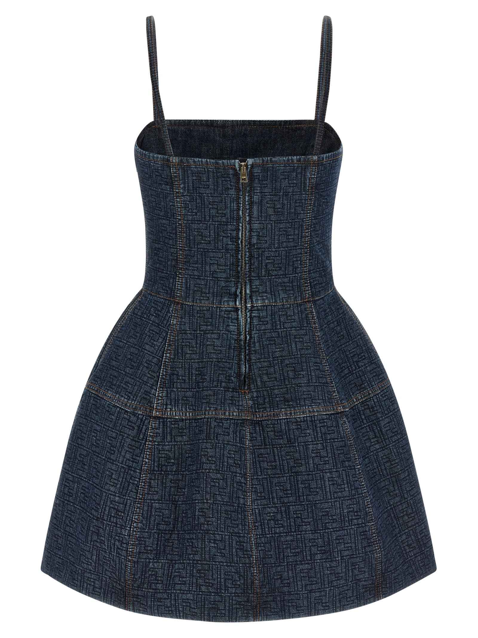 Fendi Blue Cotton Short Dress