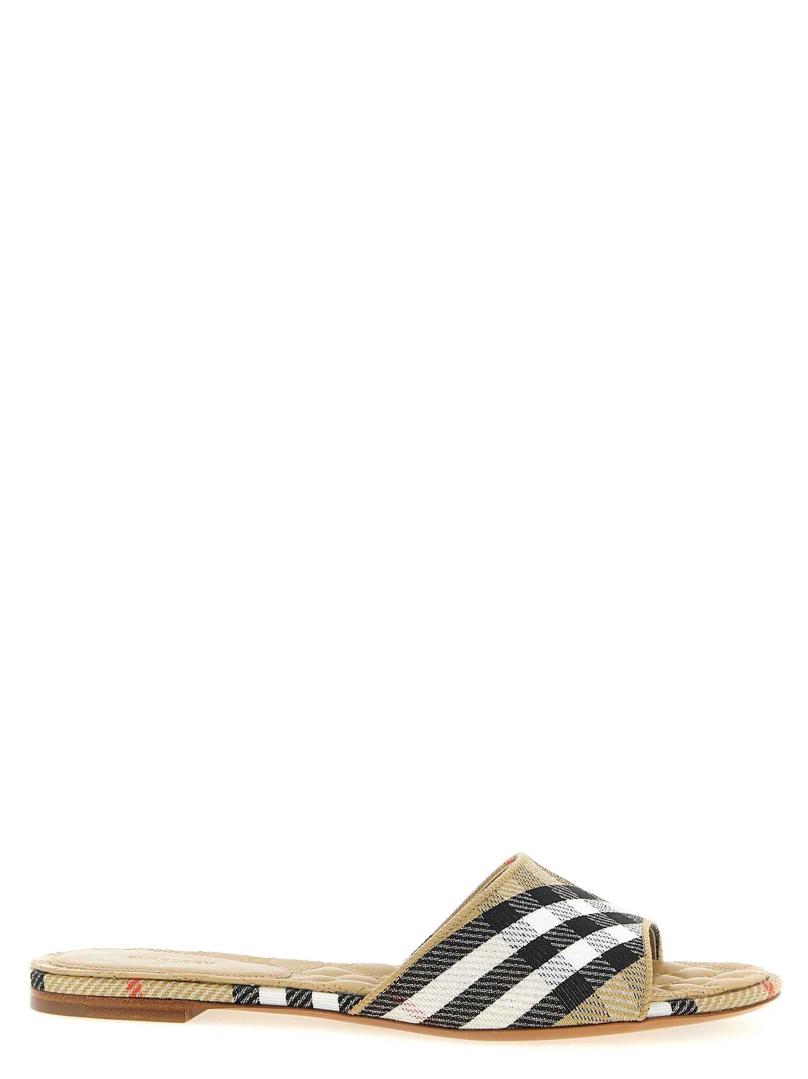 Burberry Beige Polyester Slides