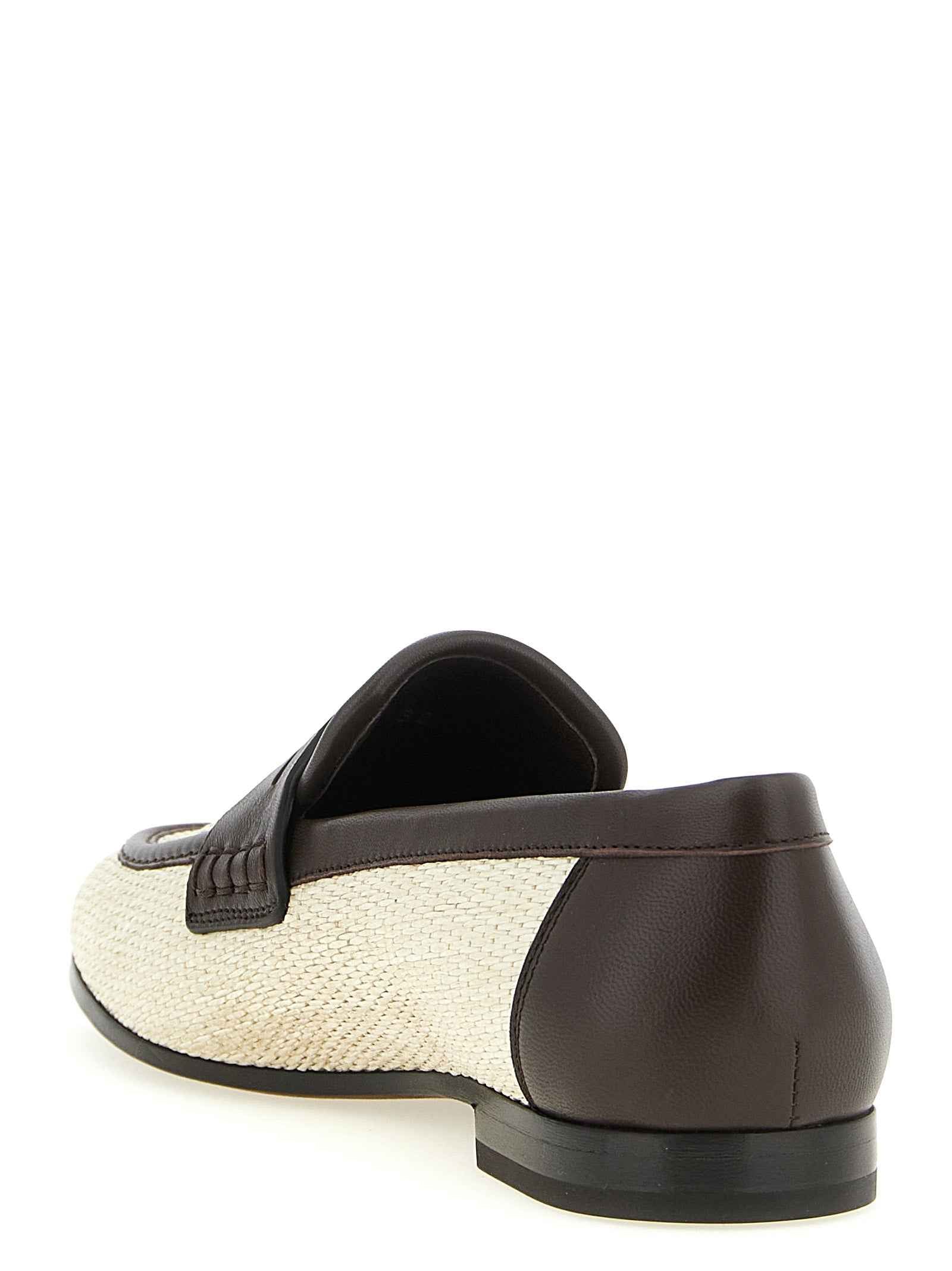 Brunello Cucinelli Beige Polyamide Slip-On Loafers