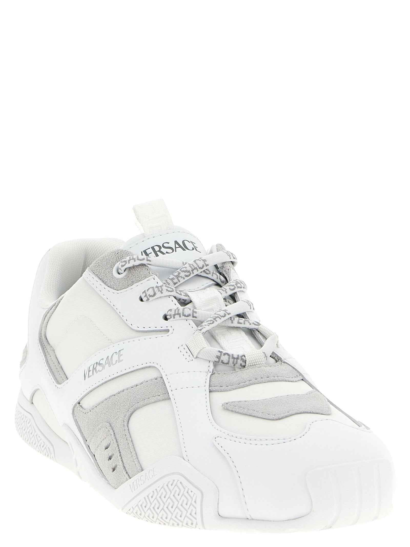 Versace White Calfskin Athletic Sneakers