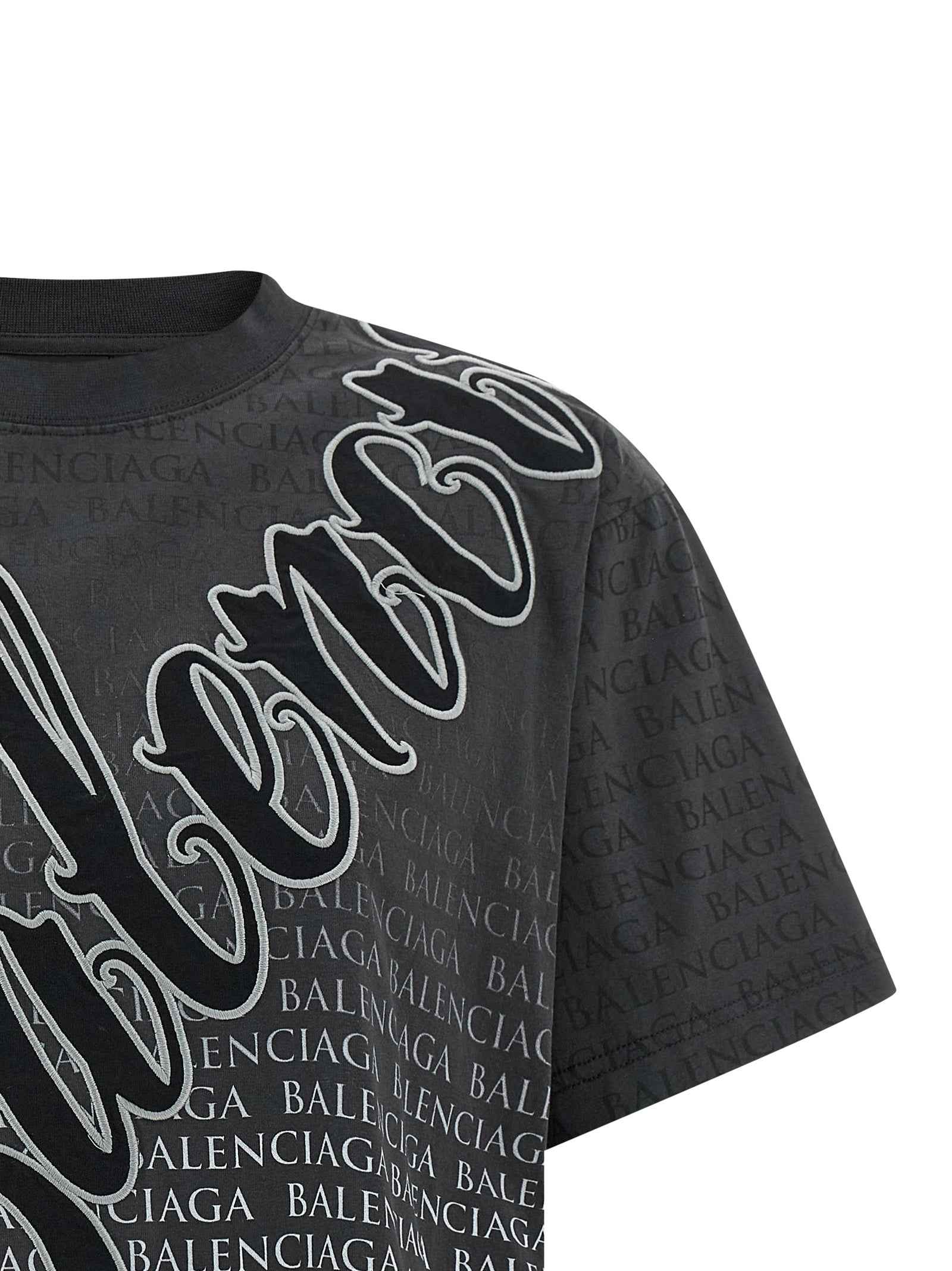 Balenciaga Black Cotton T-Shirt