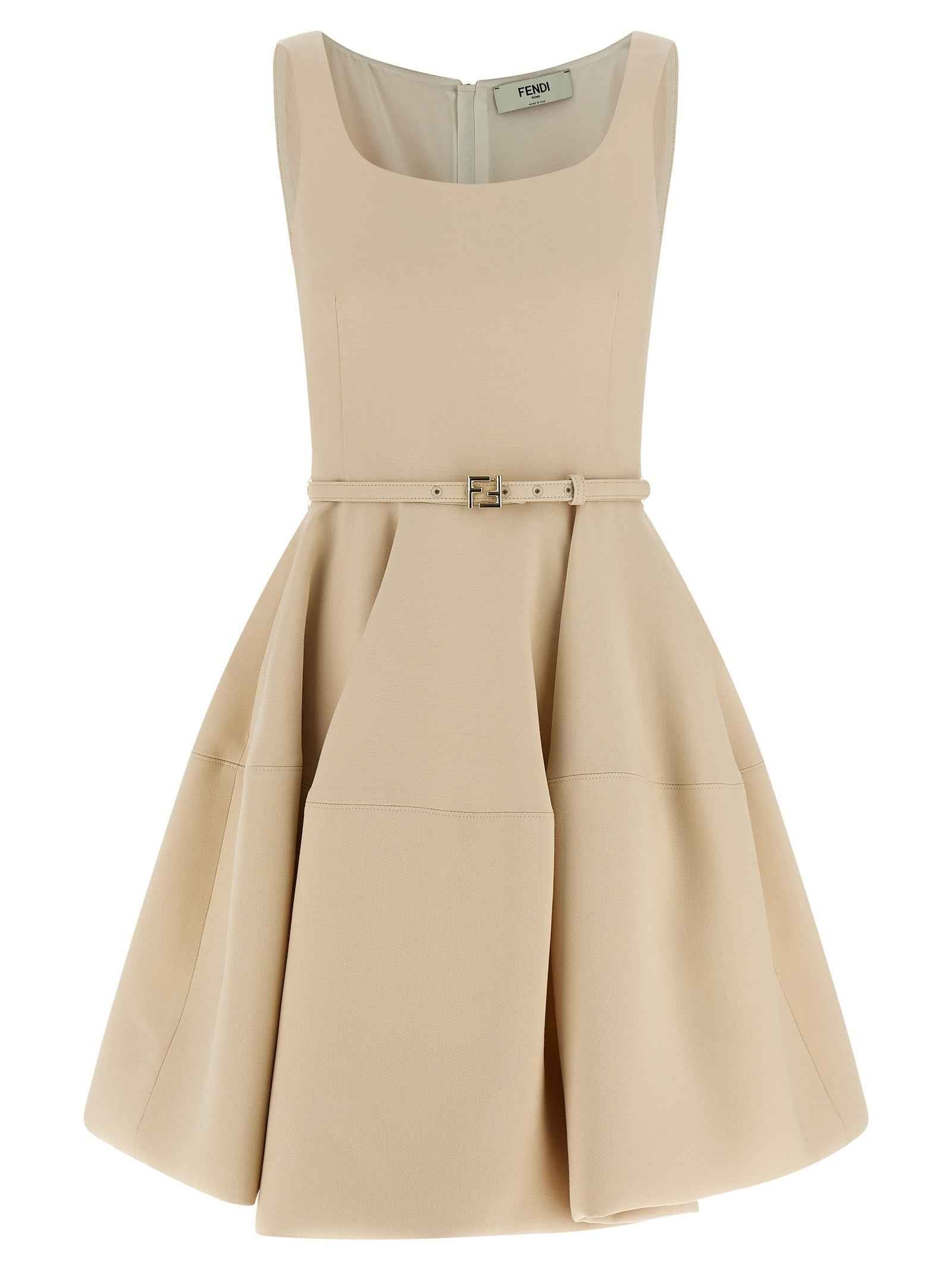 Fendi Multicolor Wool Short Dress