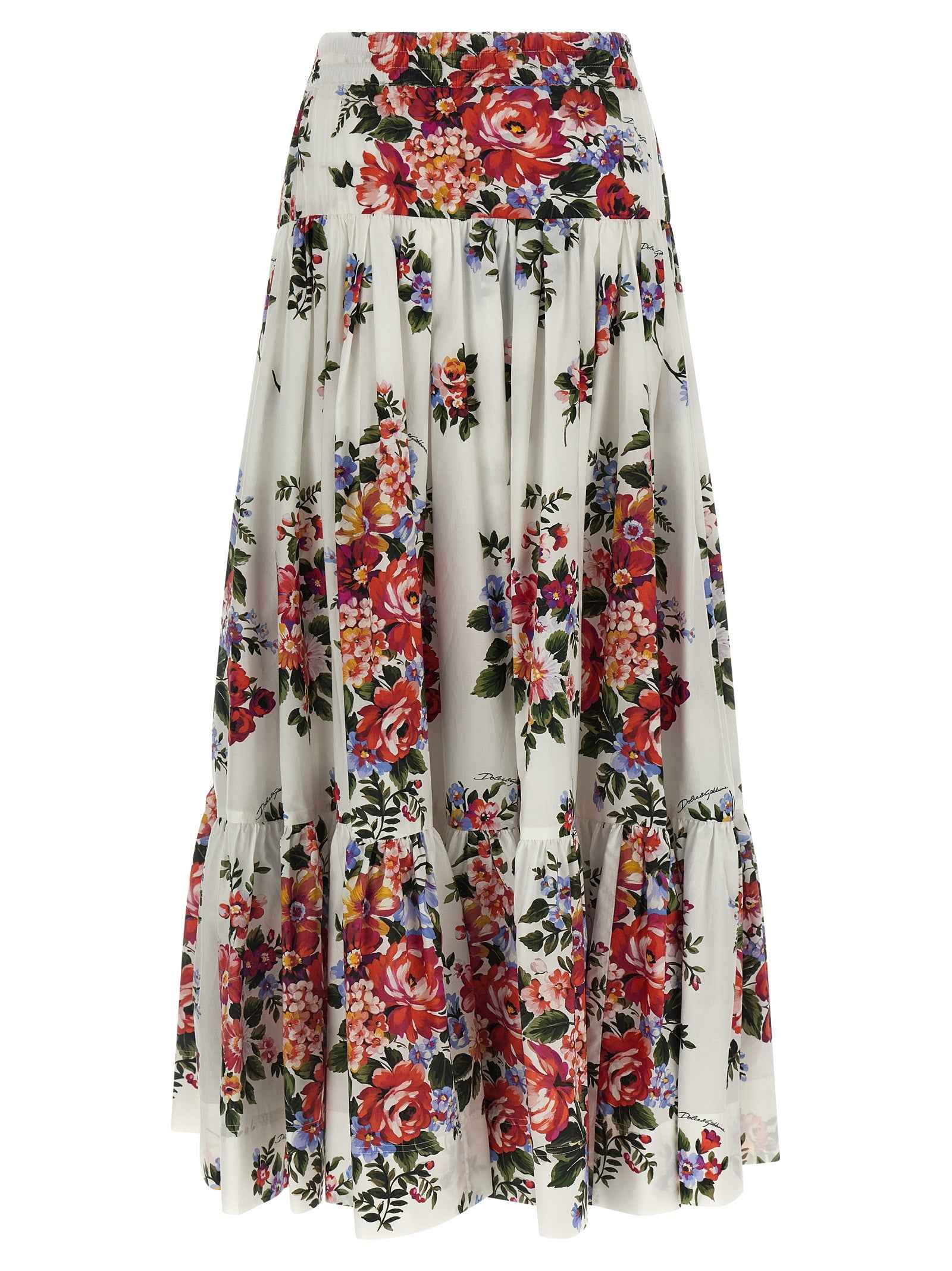 Dolce & Gabbana White Cotton Mini Skirt
