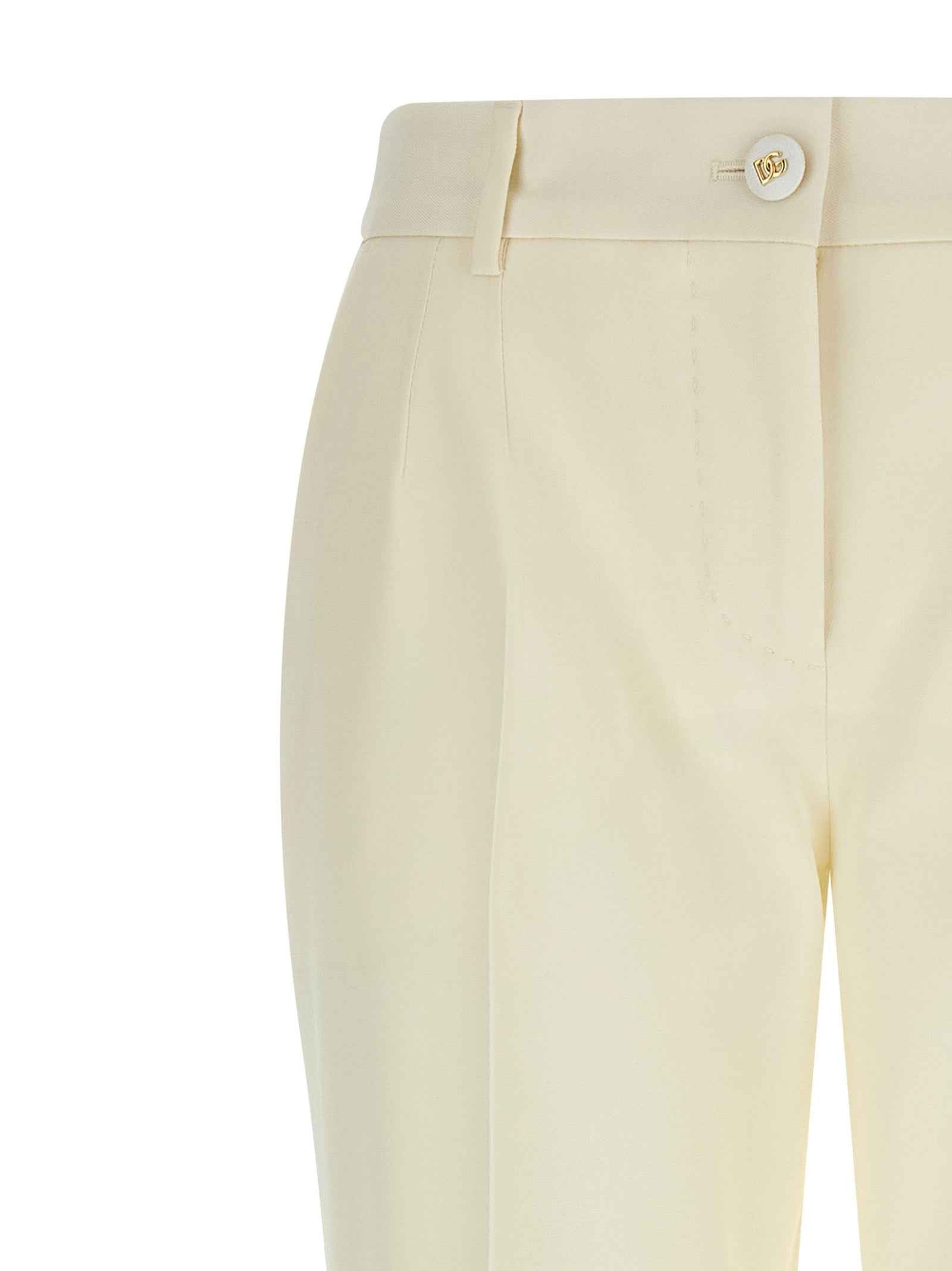 Dolce & Gabbana White Virgin Wool Dress Pants