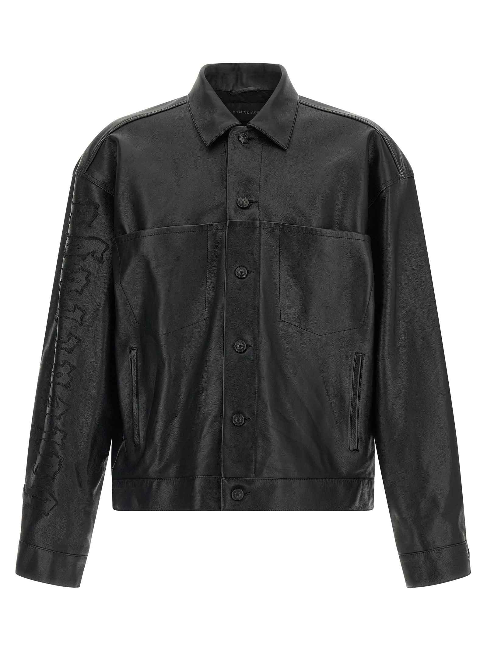 Balenciaga Black Buffalo Leather Leather Jacket