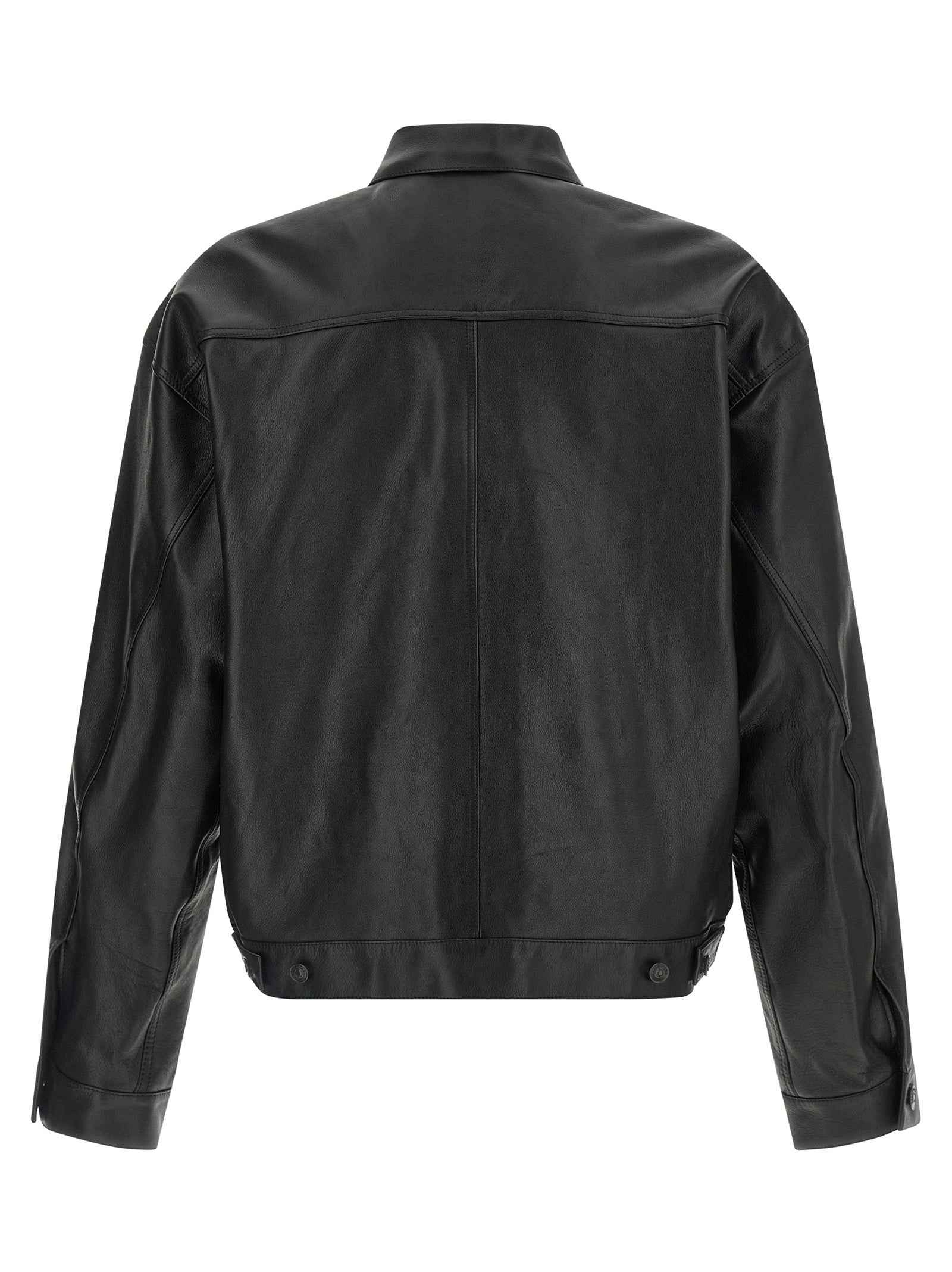 Balenciaga Black Buffalo Leather Leather Jacket