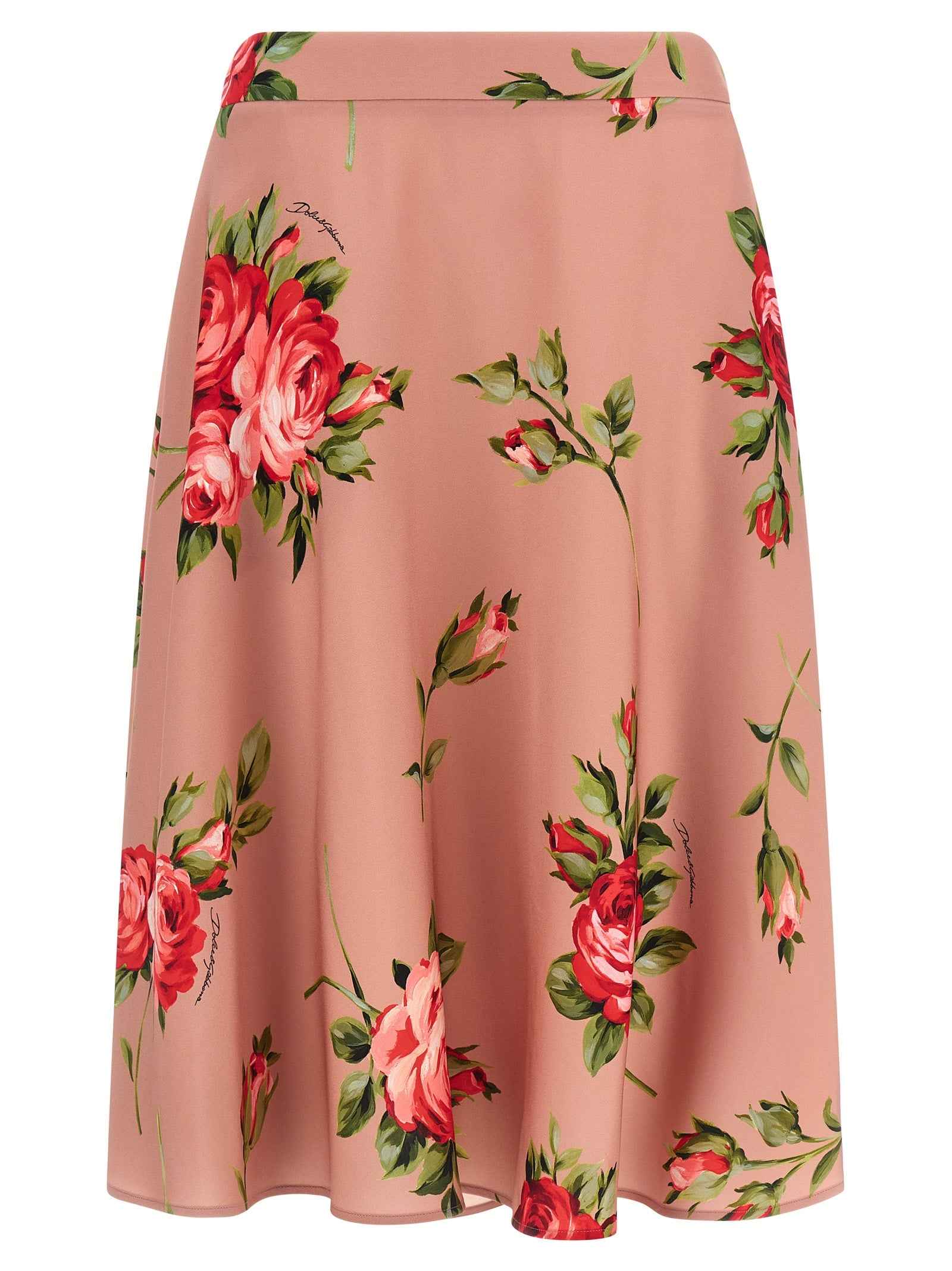 Dolce & Gabbana Multicolor Silk Midi Skirt