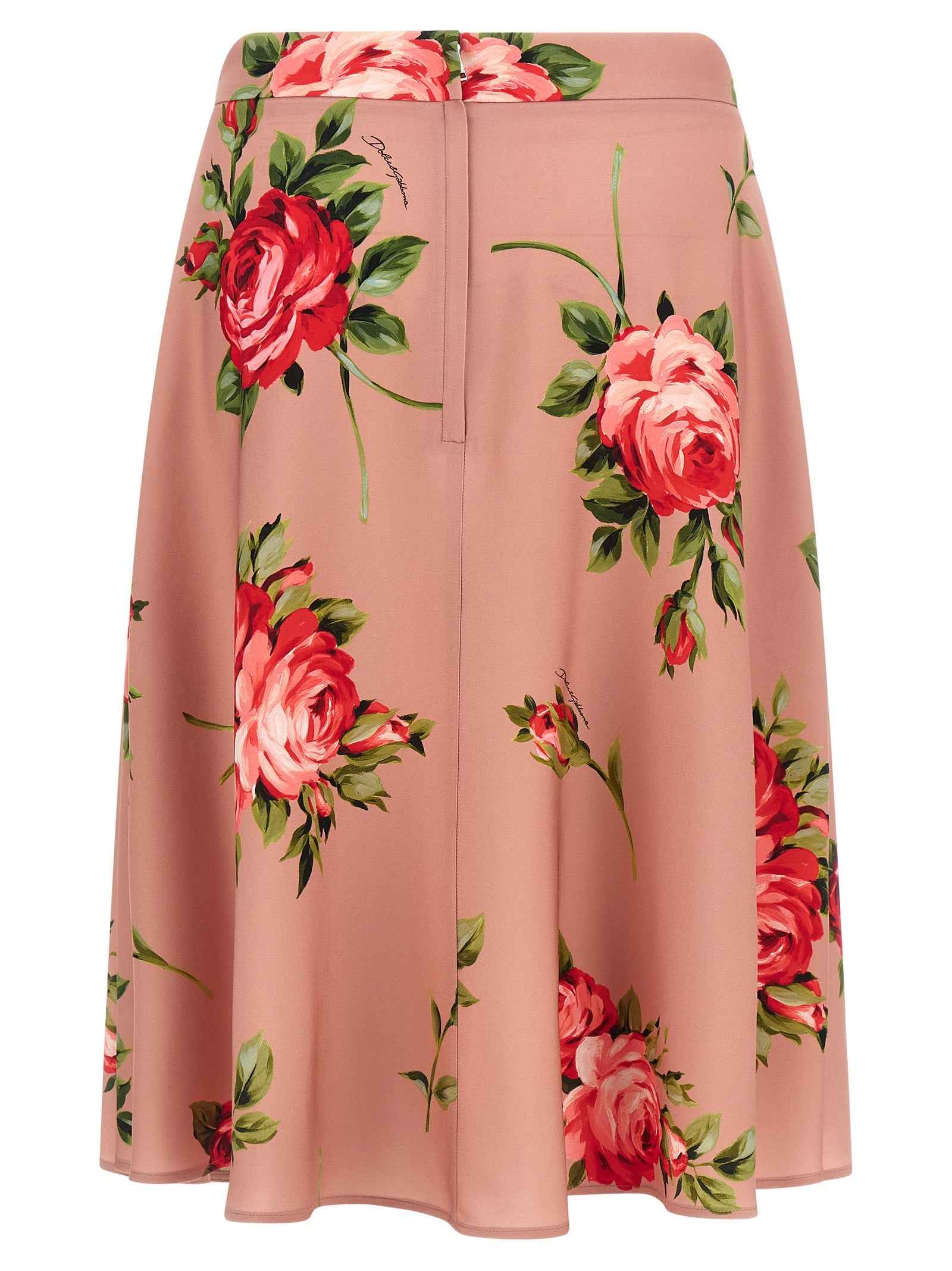Dolce & Gabbana Multicolor Silk Midi Skirt
