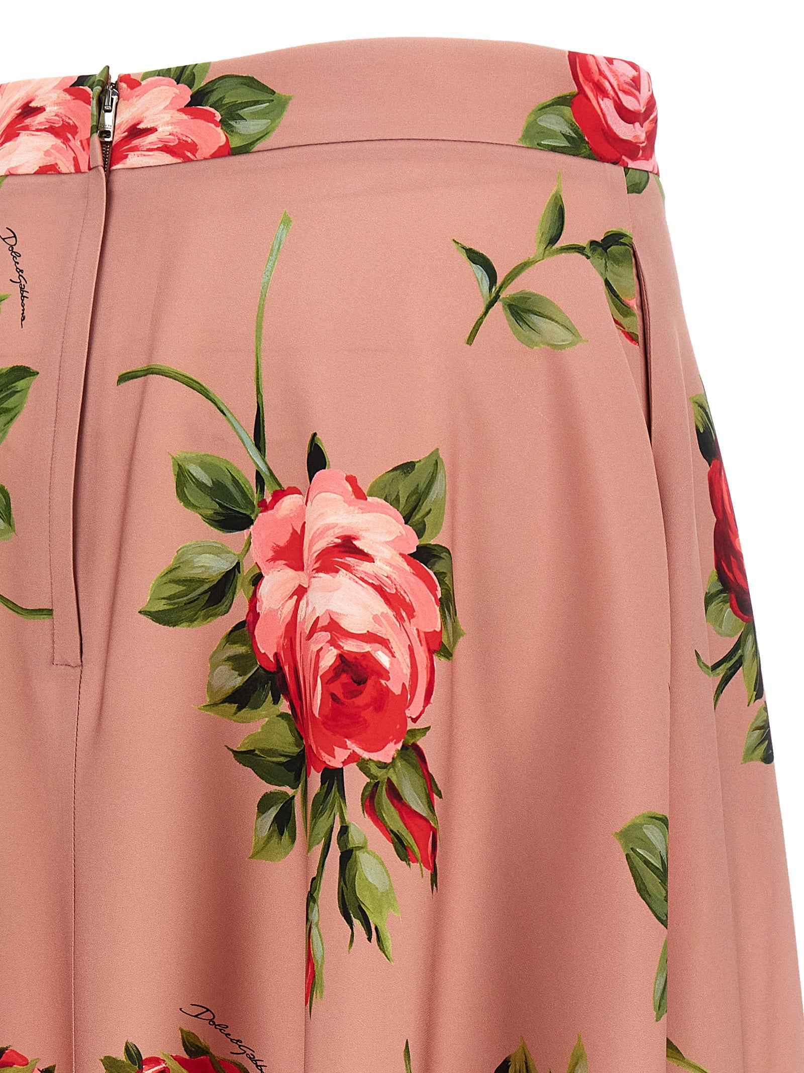 Dolce & Gabbana Multicolor Silk Midi Skirt