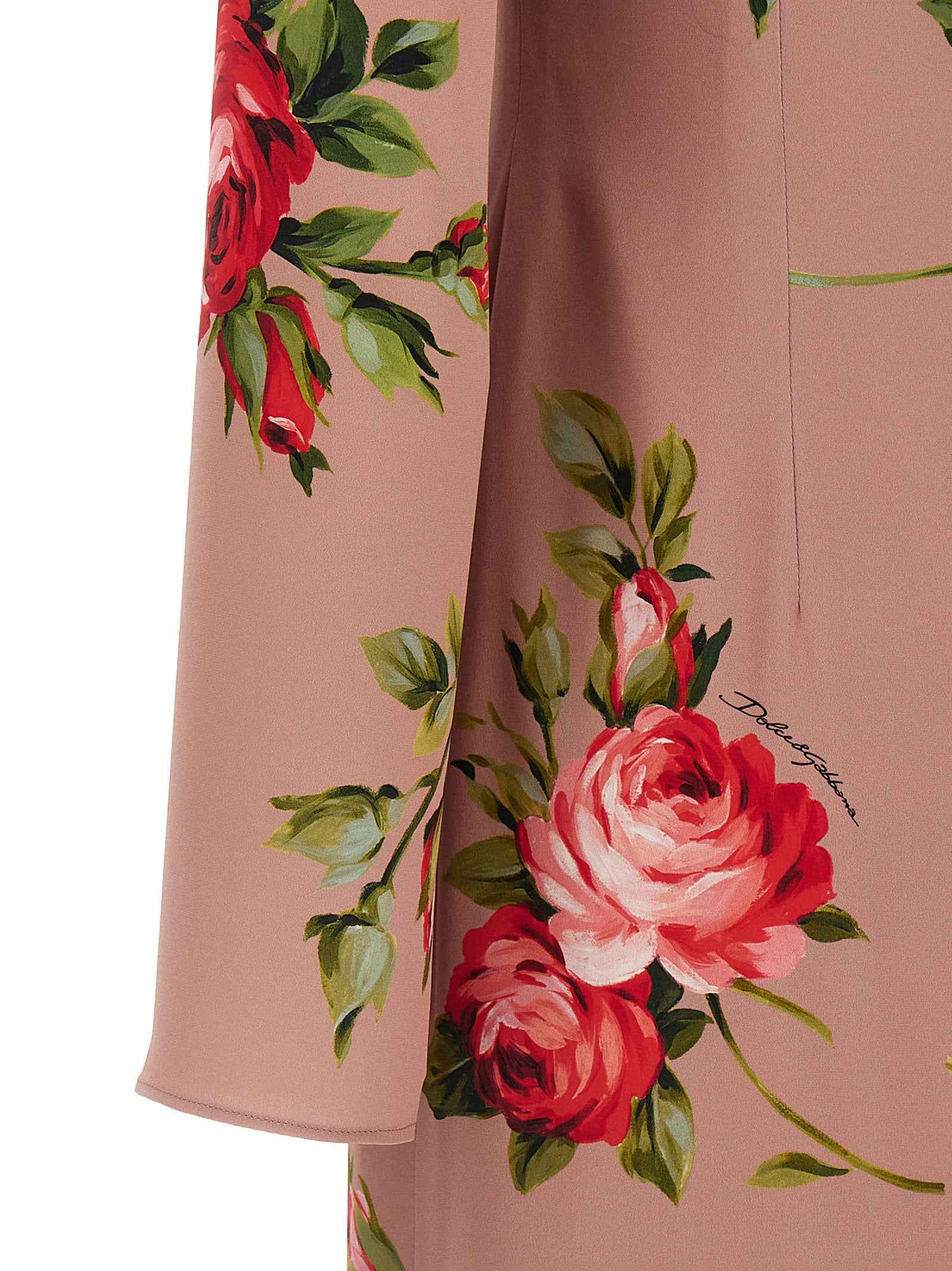Dolce & Gabbana Multicolor Silk Midi Dress