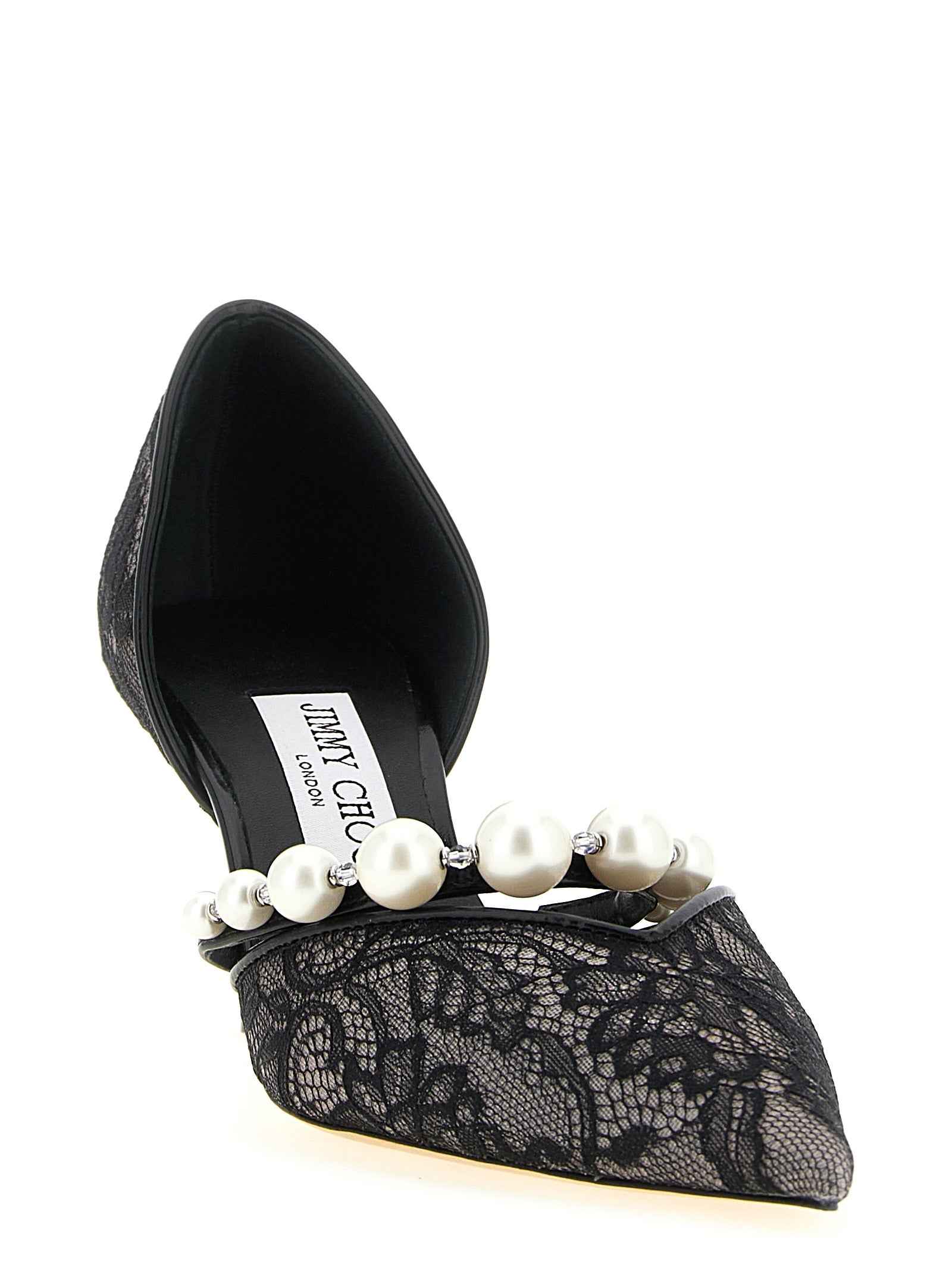 Jimmy Choo Black Tencel Mid Heel Pumps