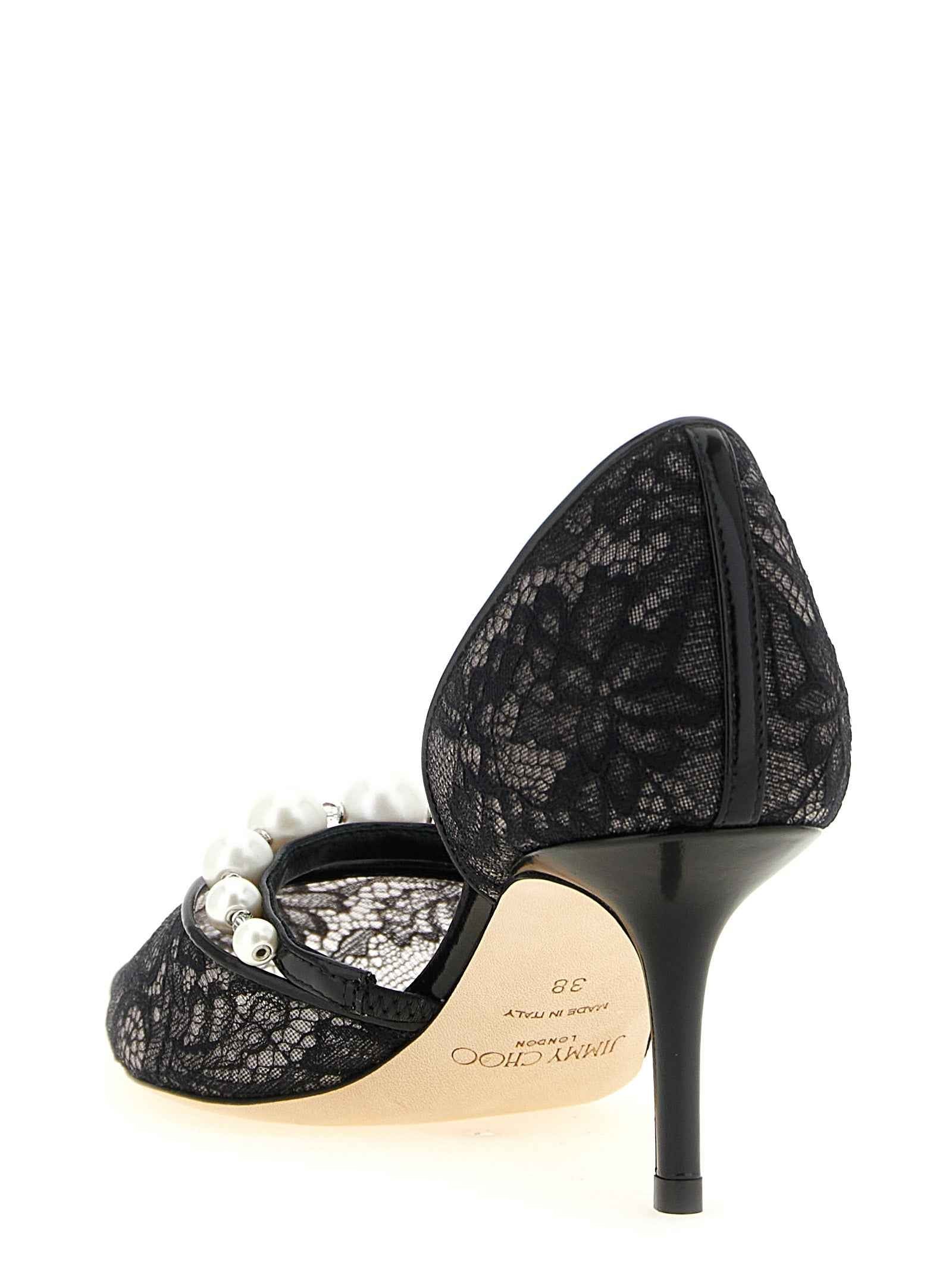 Jimmy Choo Black Tencel Mid Heel Pumps
