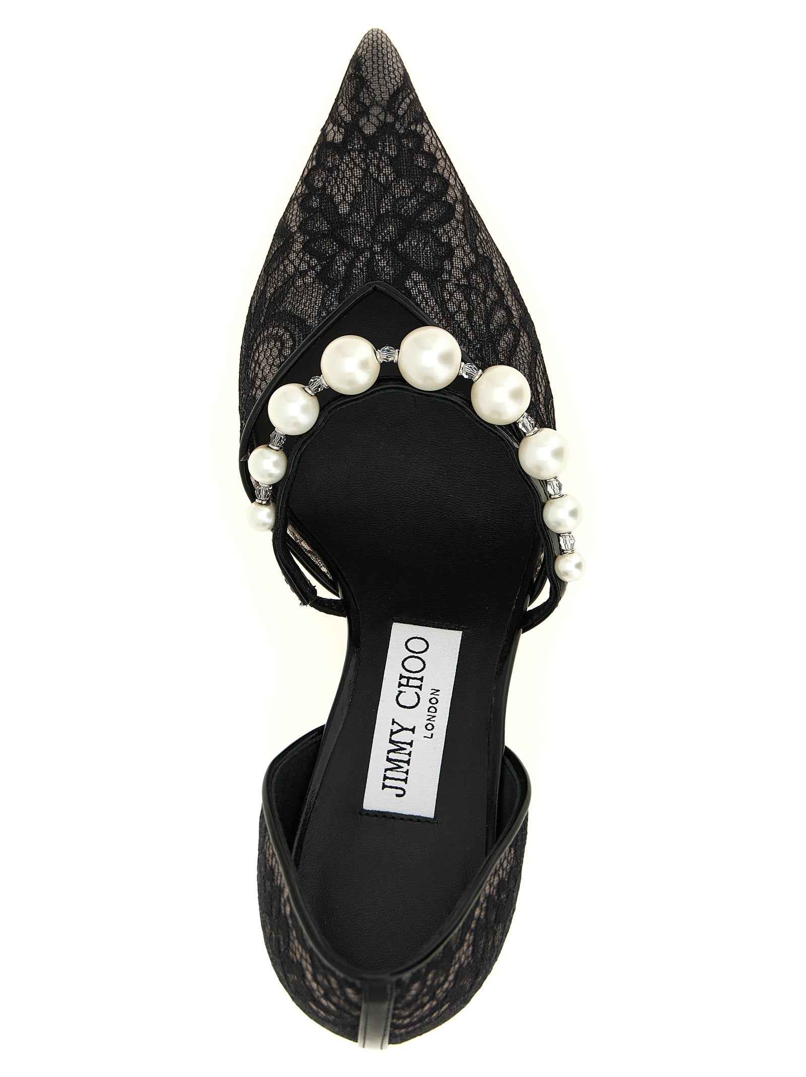 Jimmy Choo Black Tencel Mid Heel Pumps