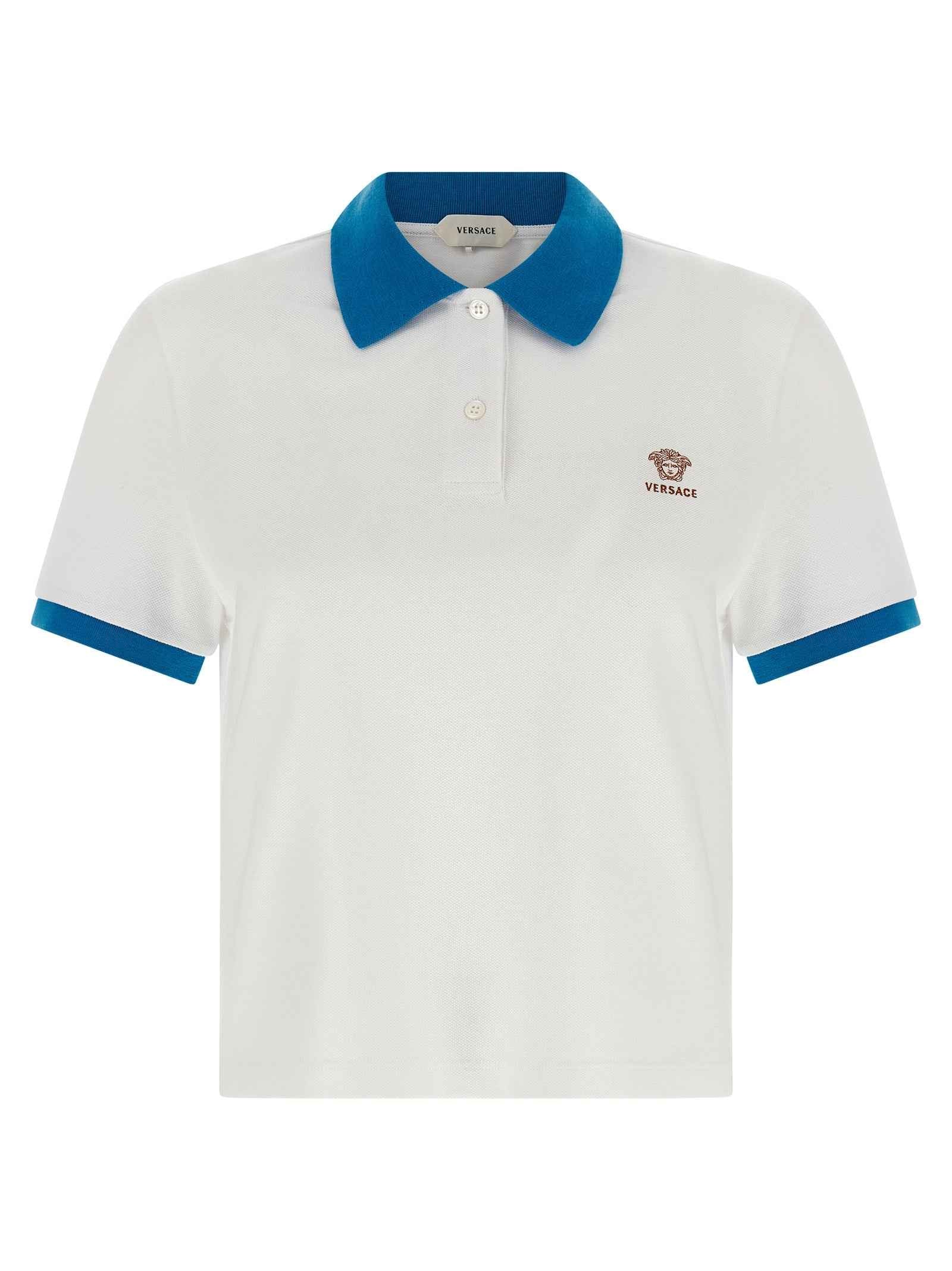 Versace Blue Cotton Polo Shirt