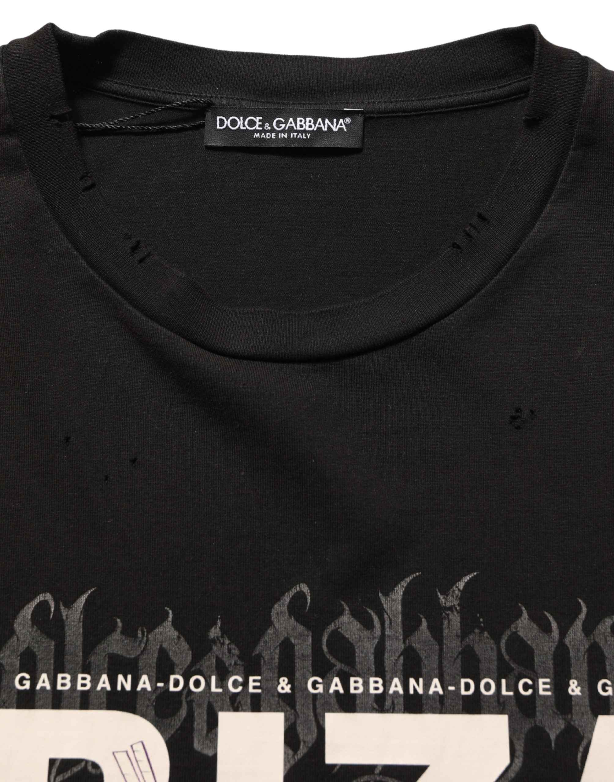 Dolce & Gabbana Black Tropical "IBIZA" Men Crew Neck T-shirt
