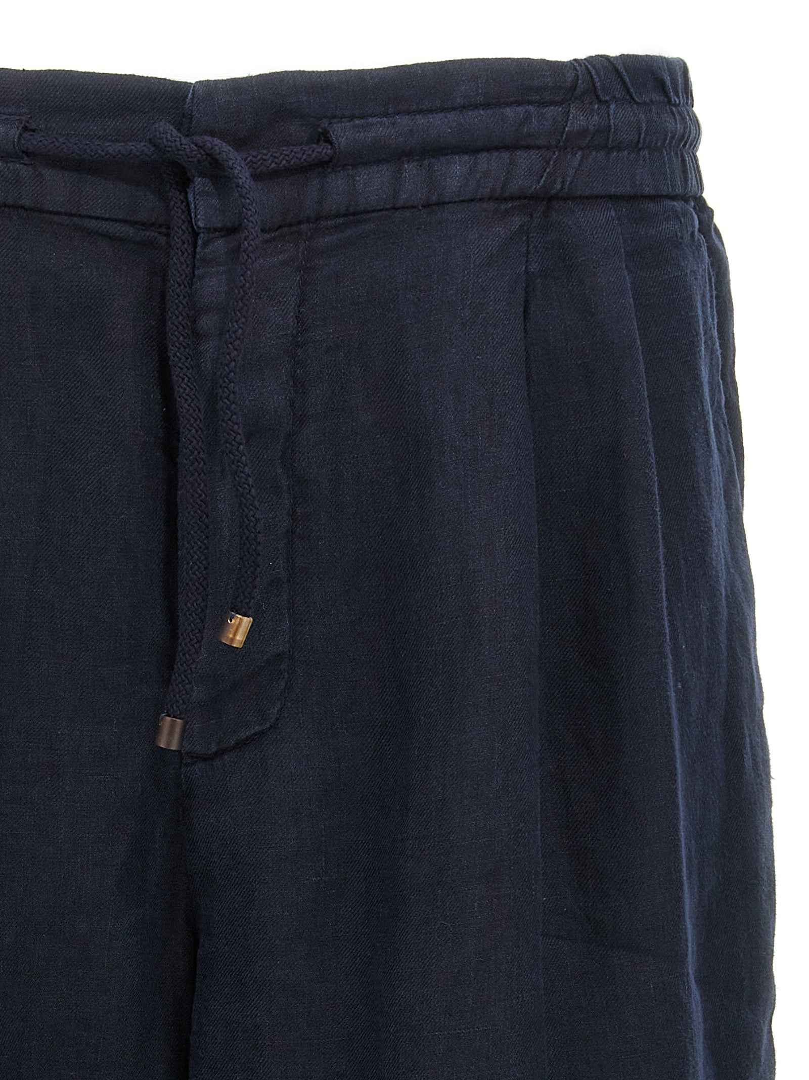 Brunello Cucinelli Blue Linen Bermuda Shorts