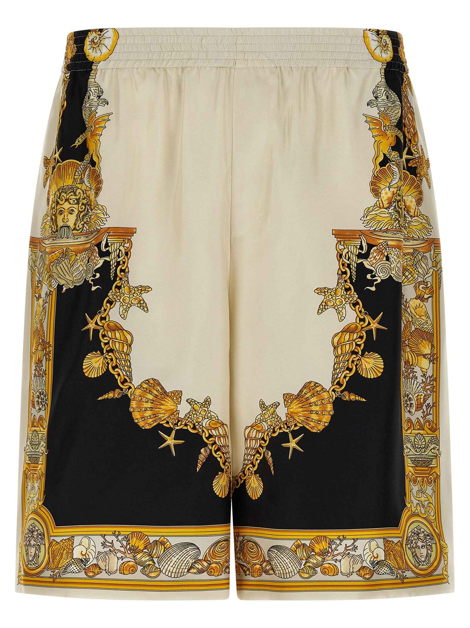 Versace Multicolor Silk Bermuda Shorts