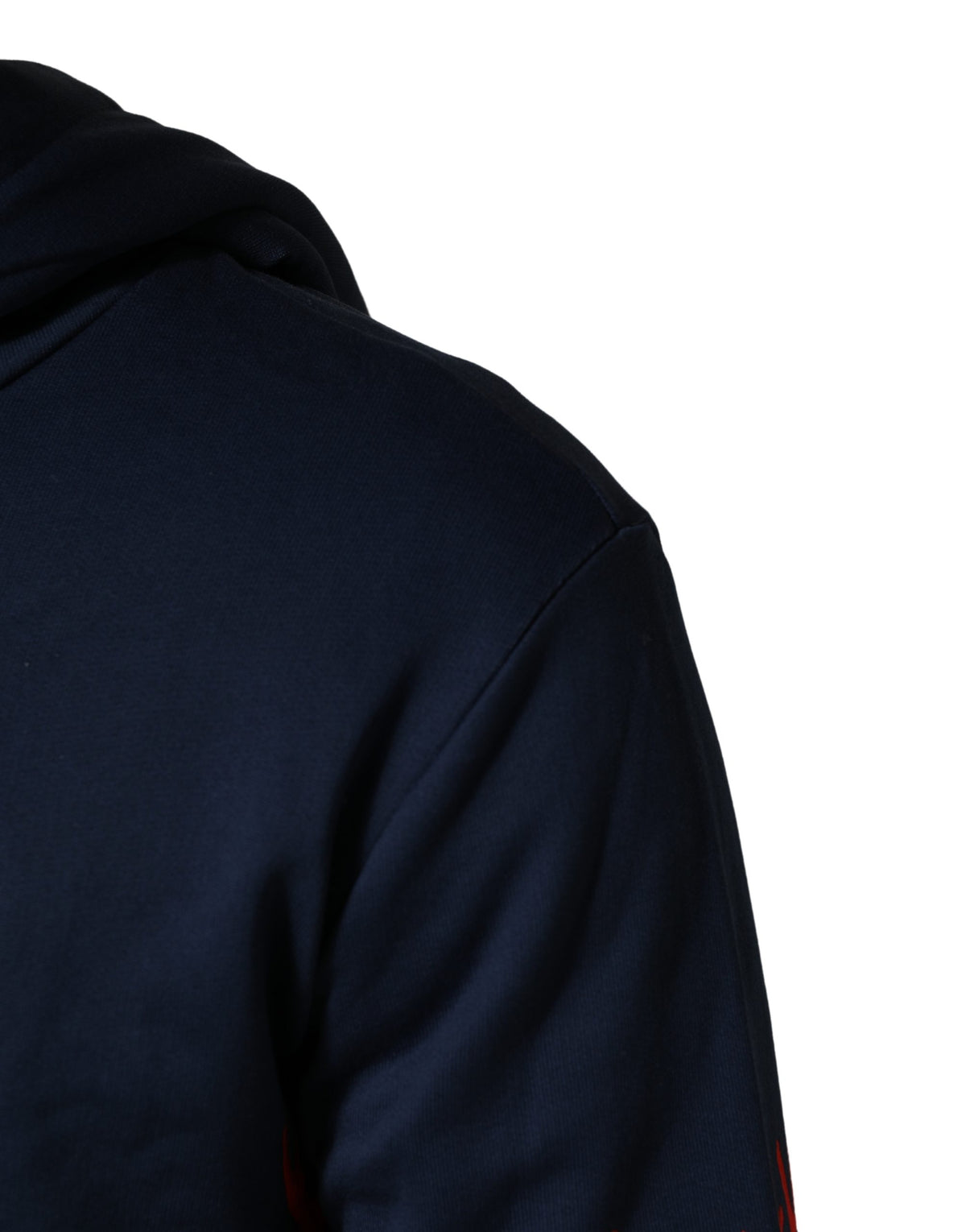 Dolce & Gabbana Blue Cotton Coral Logo Hooded Sweatshirt Sweater
