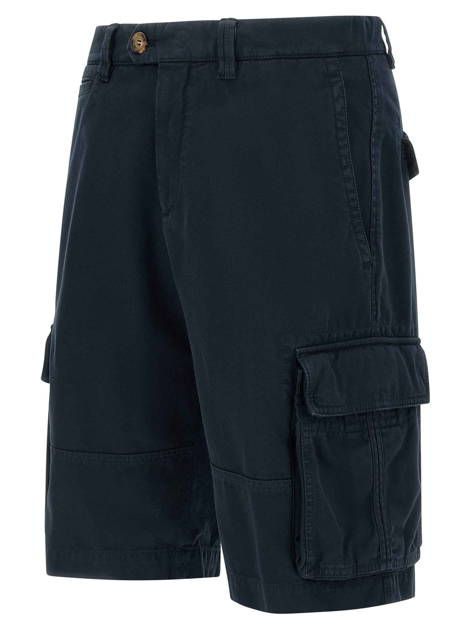 Brunello Cucinelli Blue Cotton Bermuda Shorts
