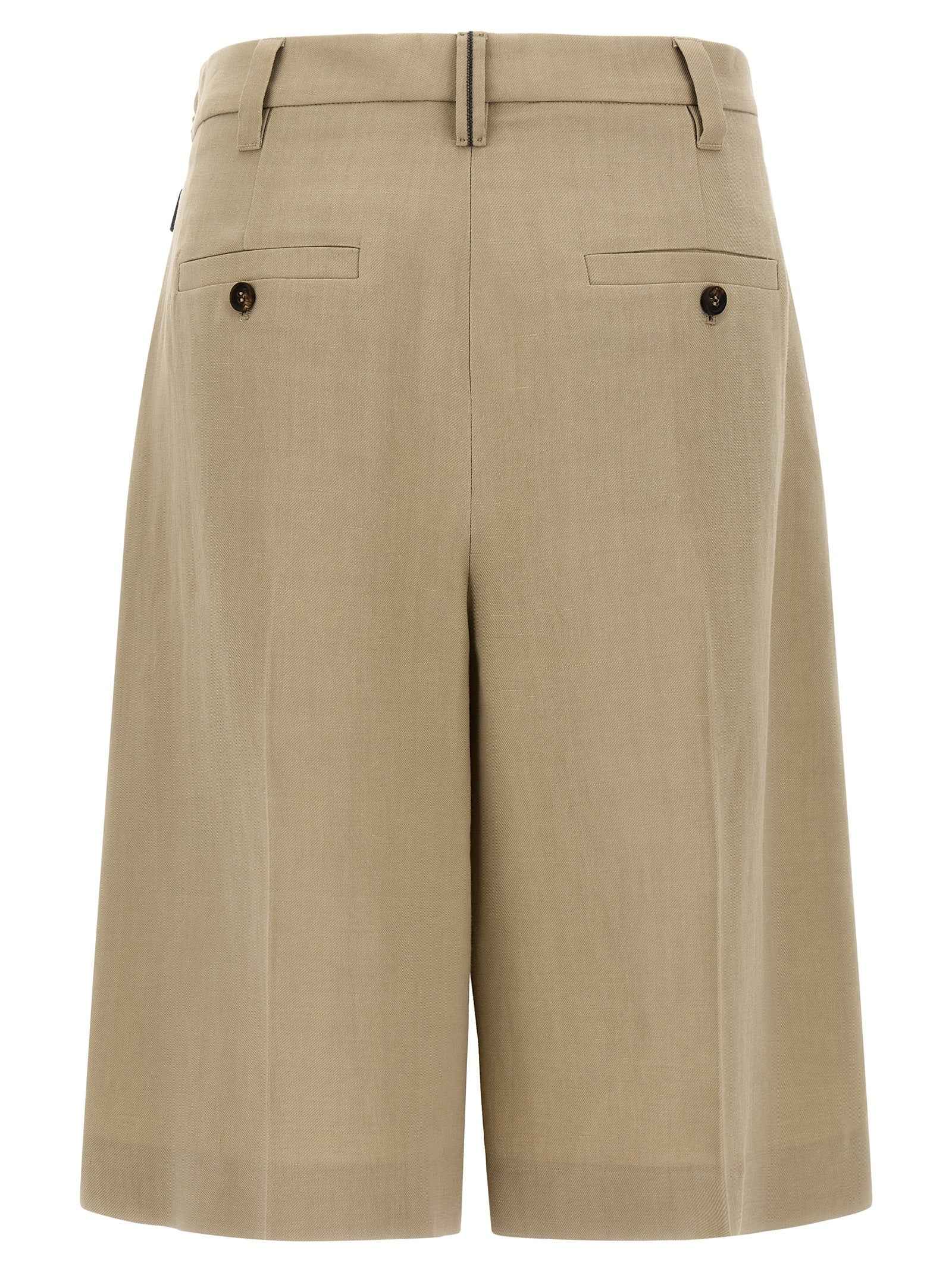 Brunello Cucinelli Beige Viscose Bermuda Shorts