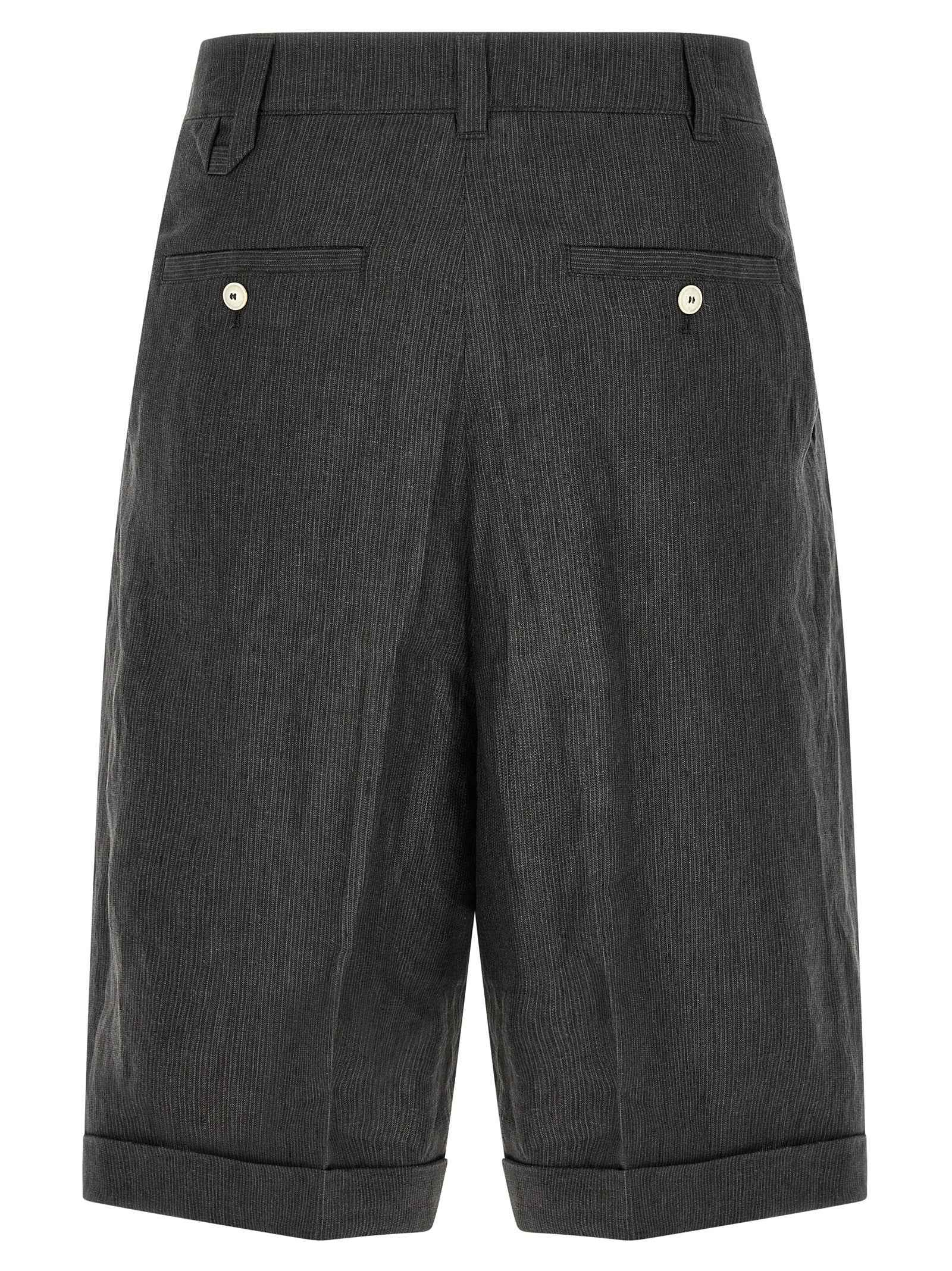 Jacquemus Gray Linen Bermuda Shorts
