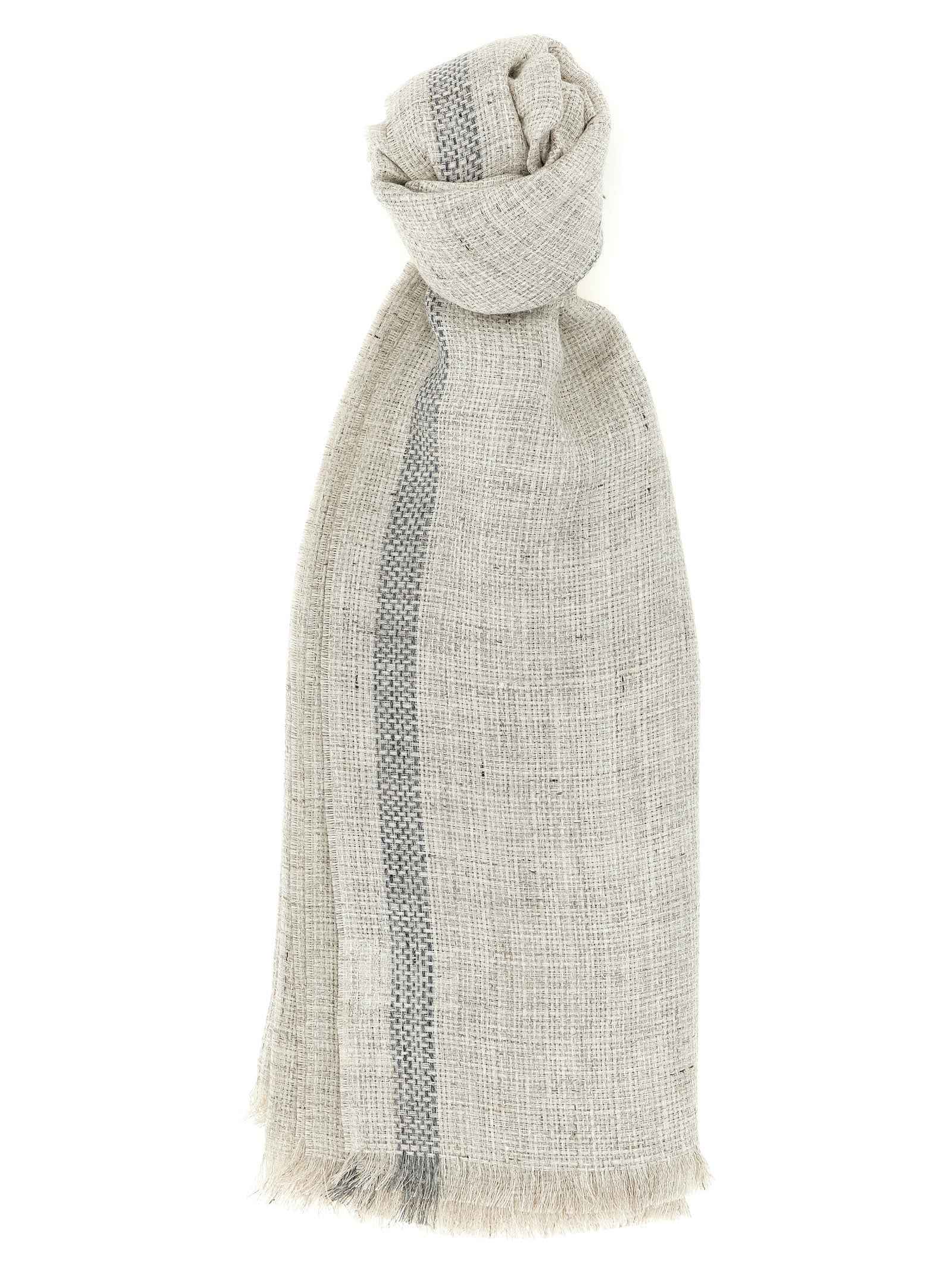 Brunello Cucinelli Gray Linen Scarf
