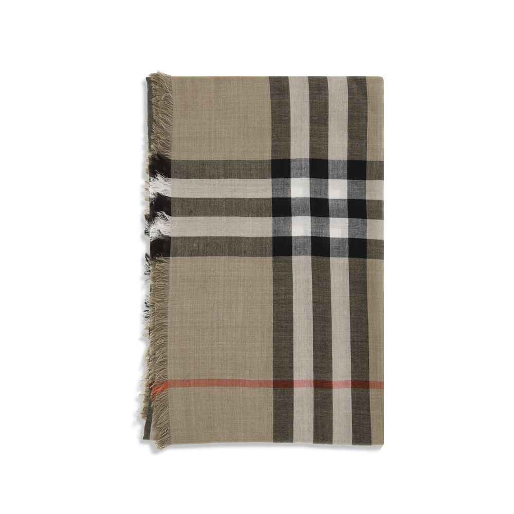 Burberry Beige Wool Oves Aries Scarf