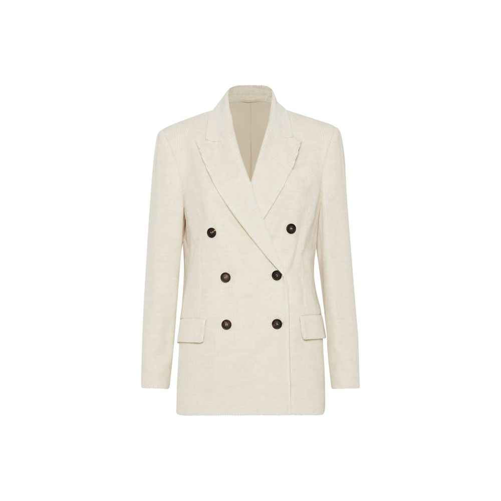 Brunello Cucinelli White Cotton Blazer
