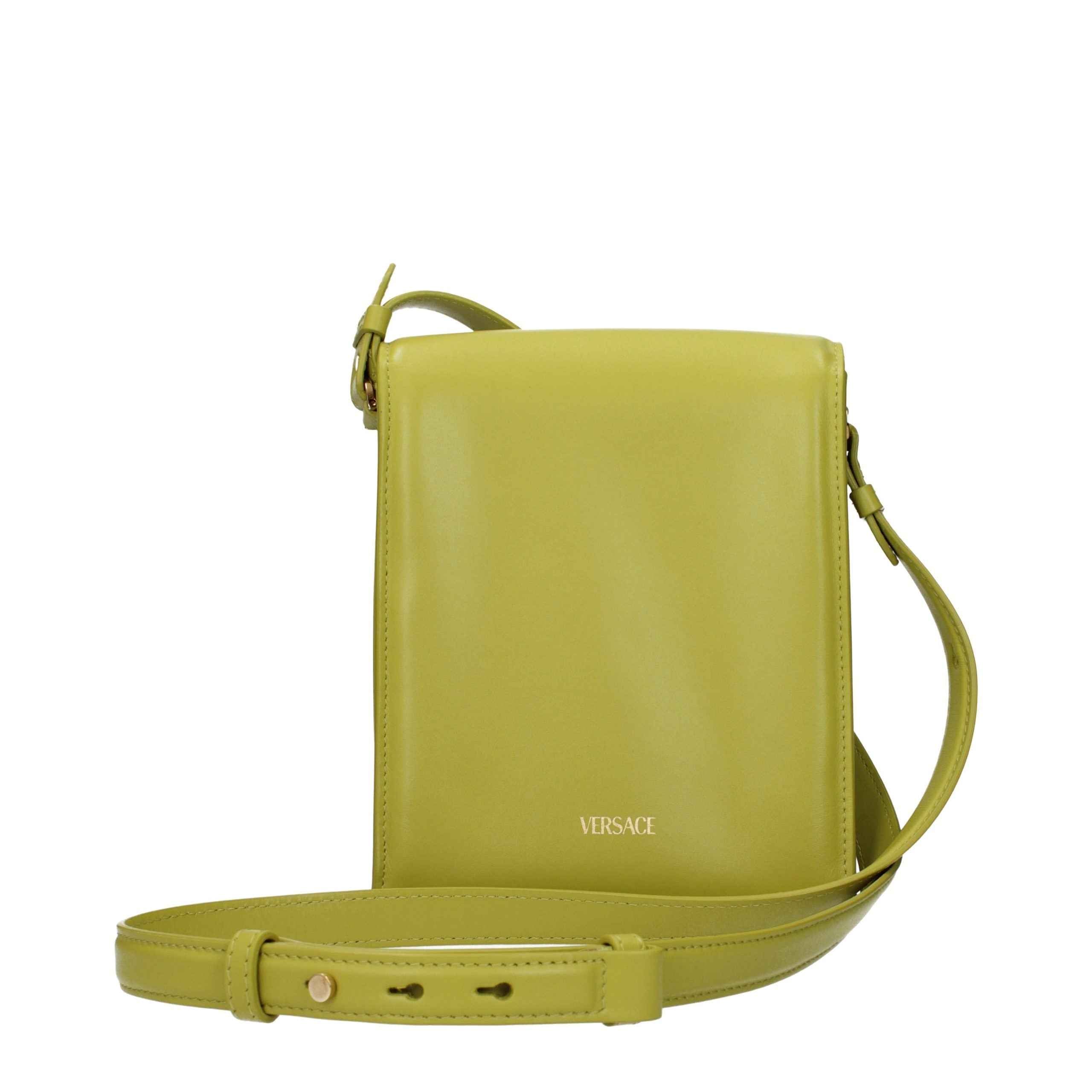 Versace Green Leather Crossbody Bag