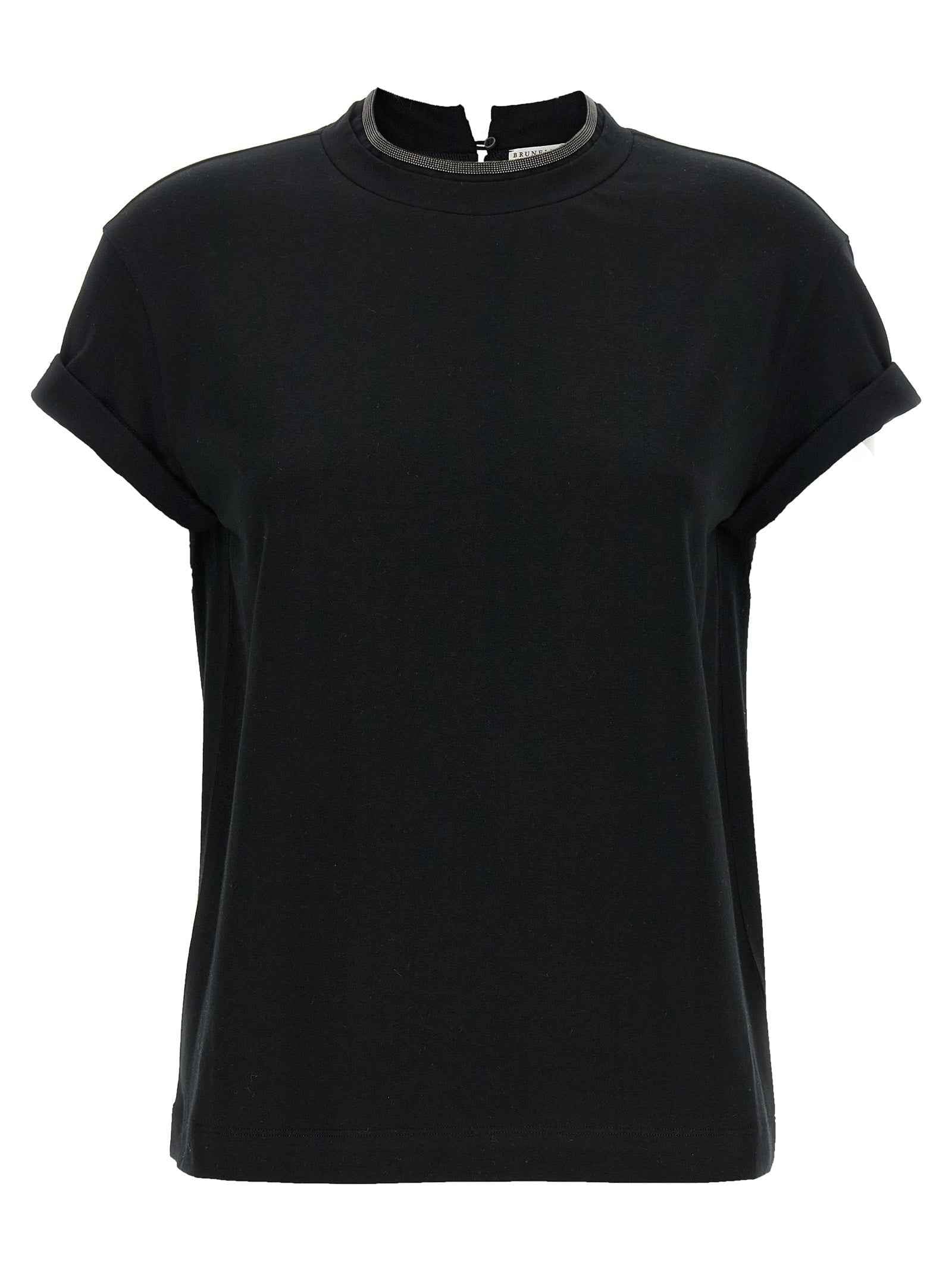 Brunello Cucinelli Black Cotton T-Shirt