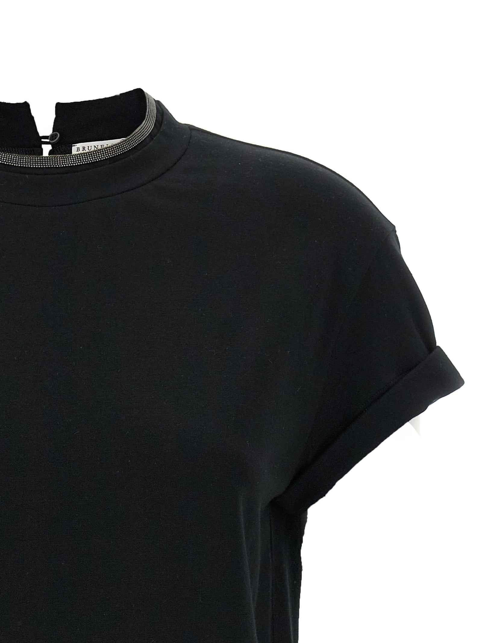 Brunello Cucinelli Black Cotton T-Shirt