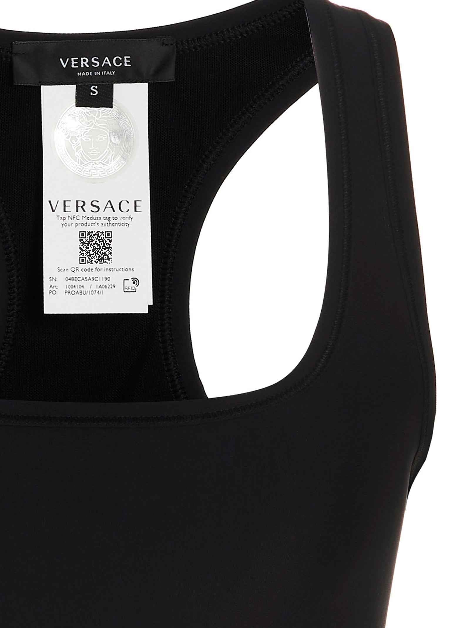 Versace Black Polyamide Sport Bra