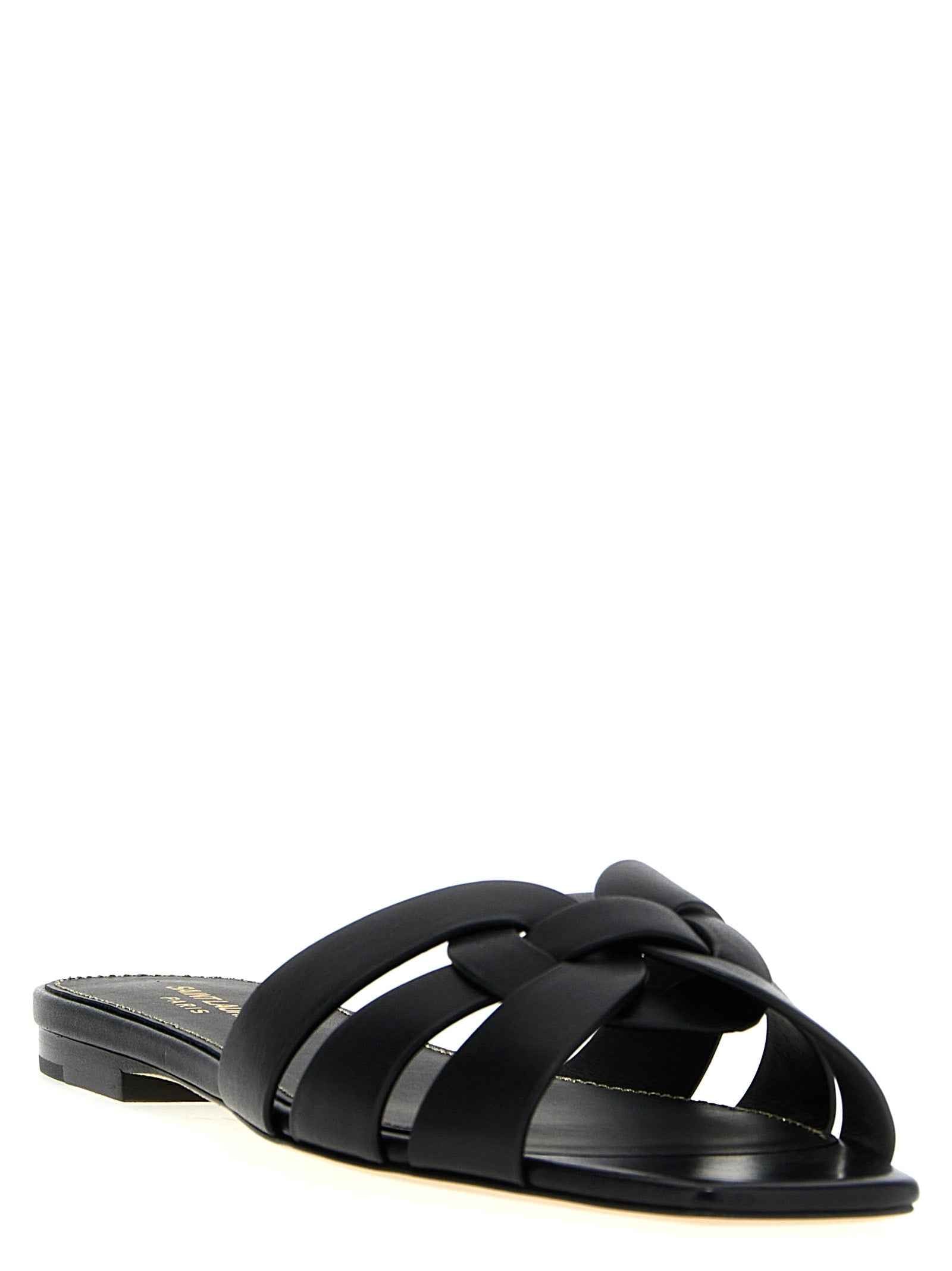 Saint Laurent Black Calfskin Slides