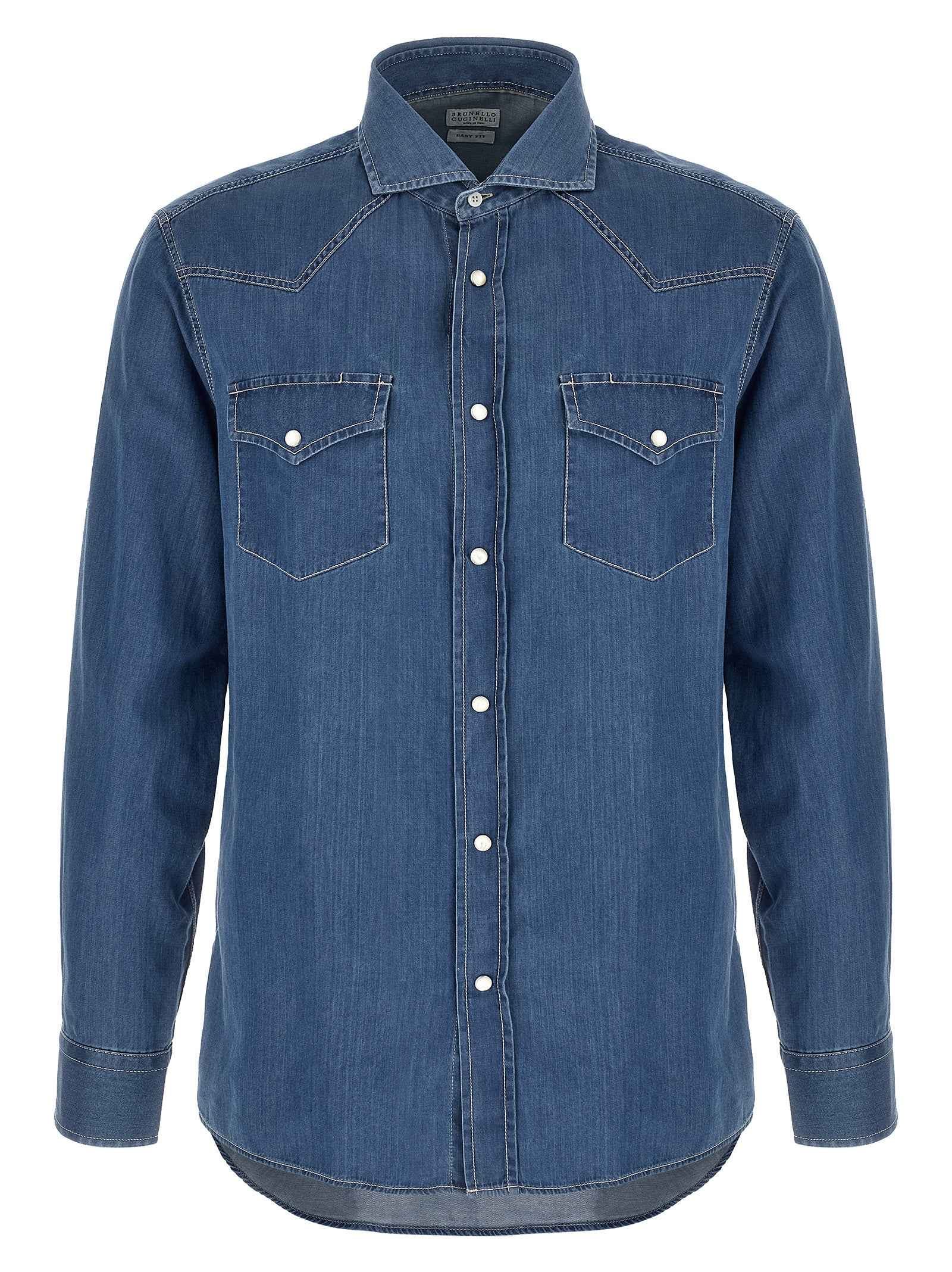 Brunello Cucinelli Blue Cotton Blouse