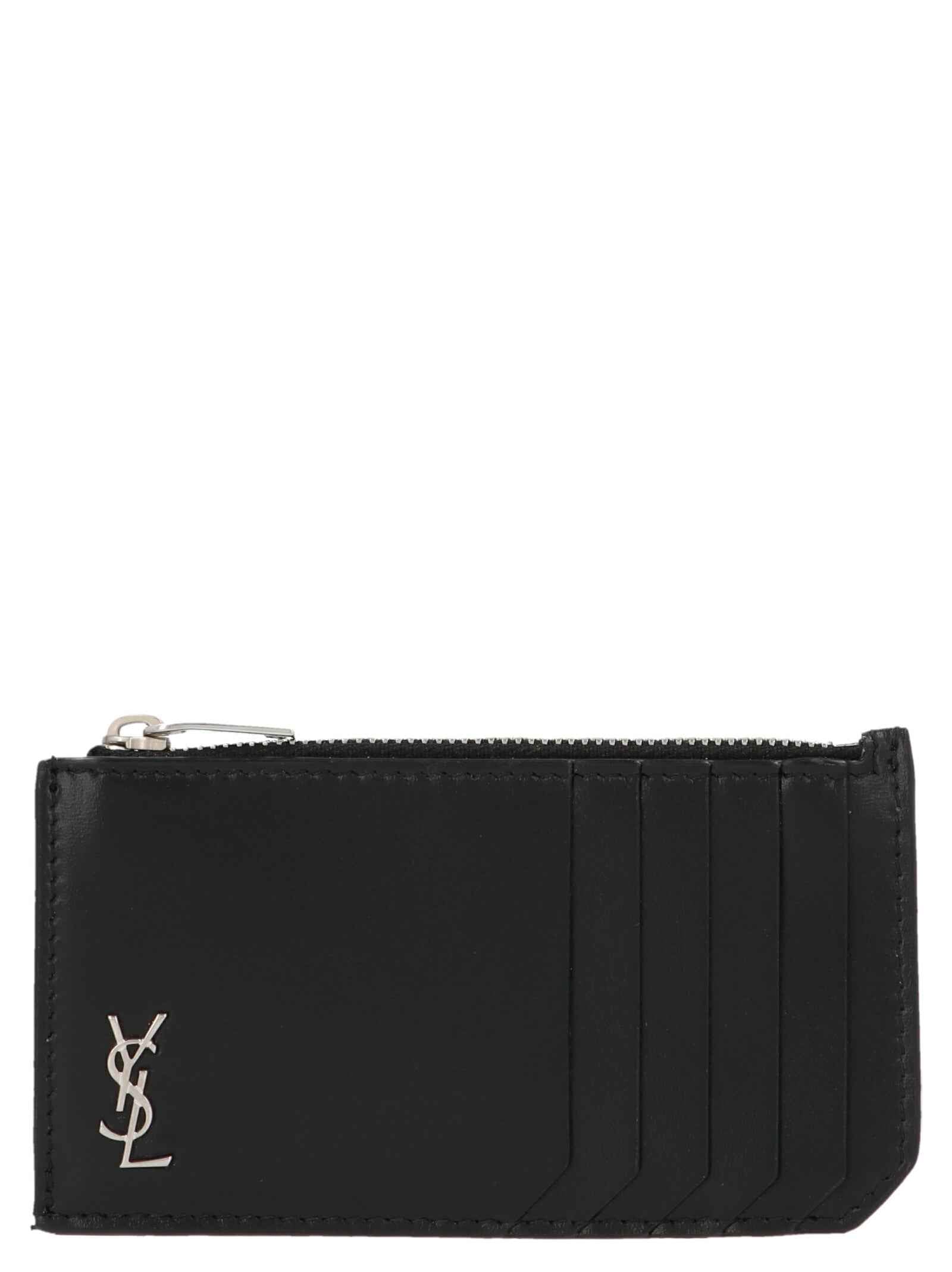 Saint Laurent Black Calfskin Cardholder