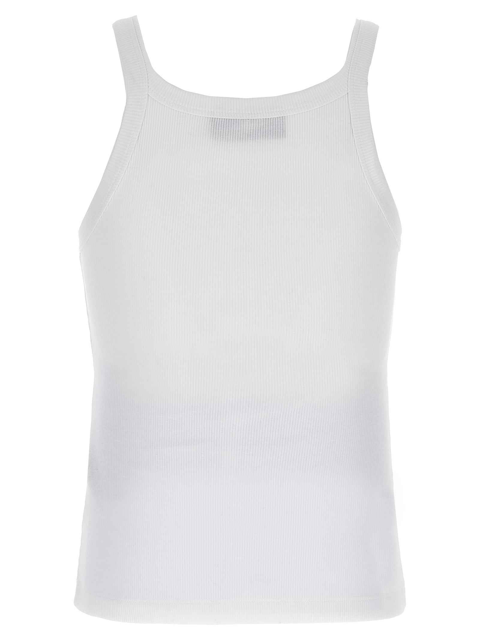 Fendi White Cotton Sleeveles T-Shirt