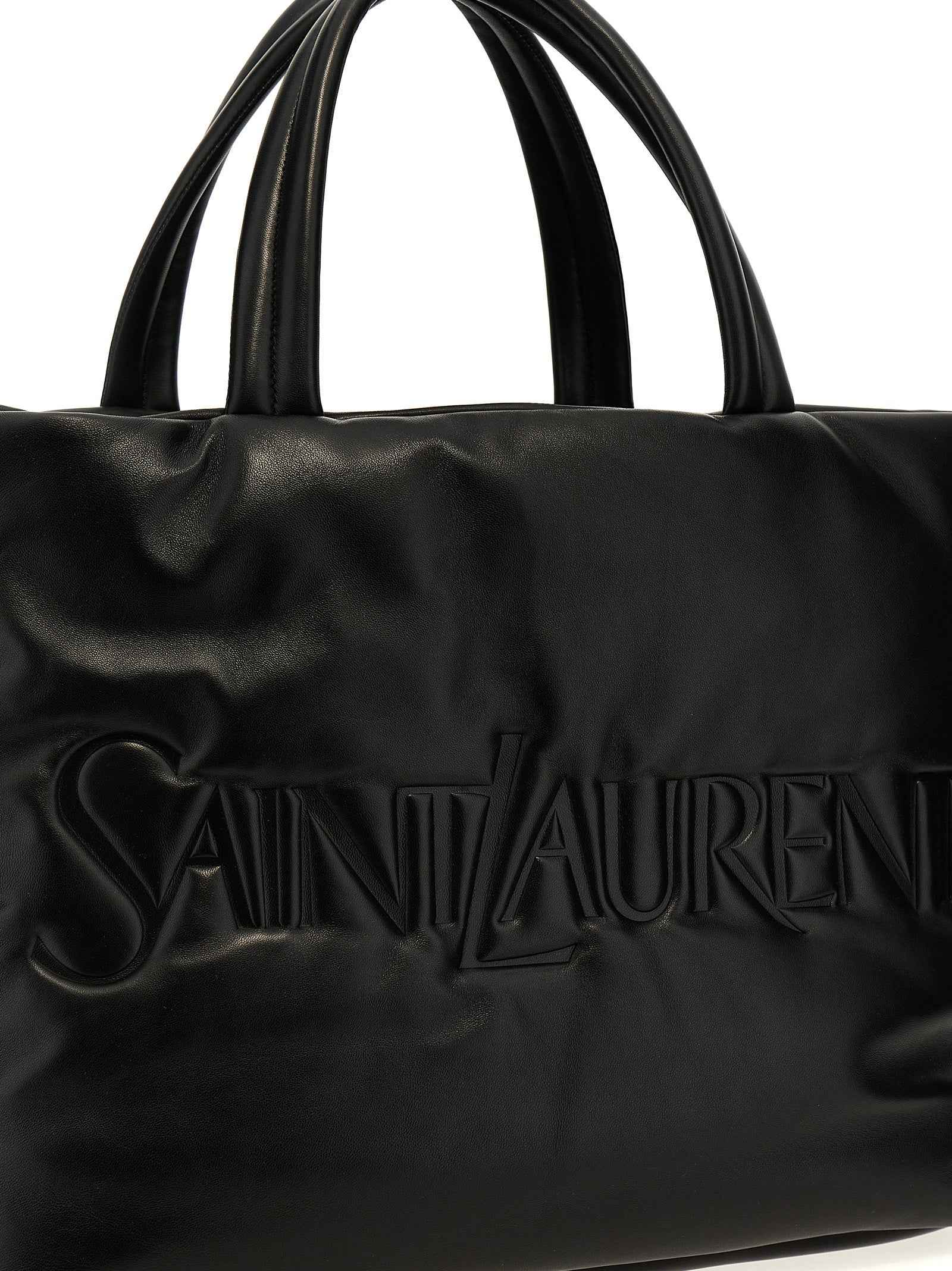 Saint Laurent Black Lamb Leather Tote Bag