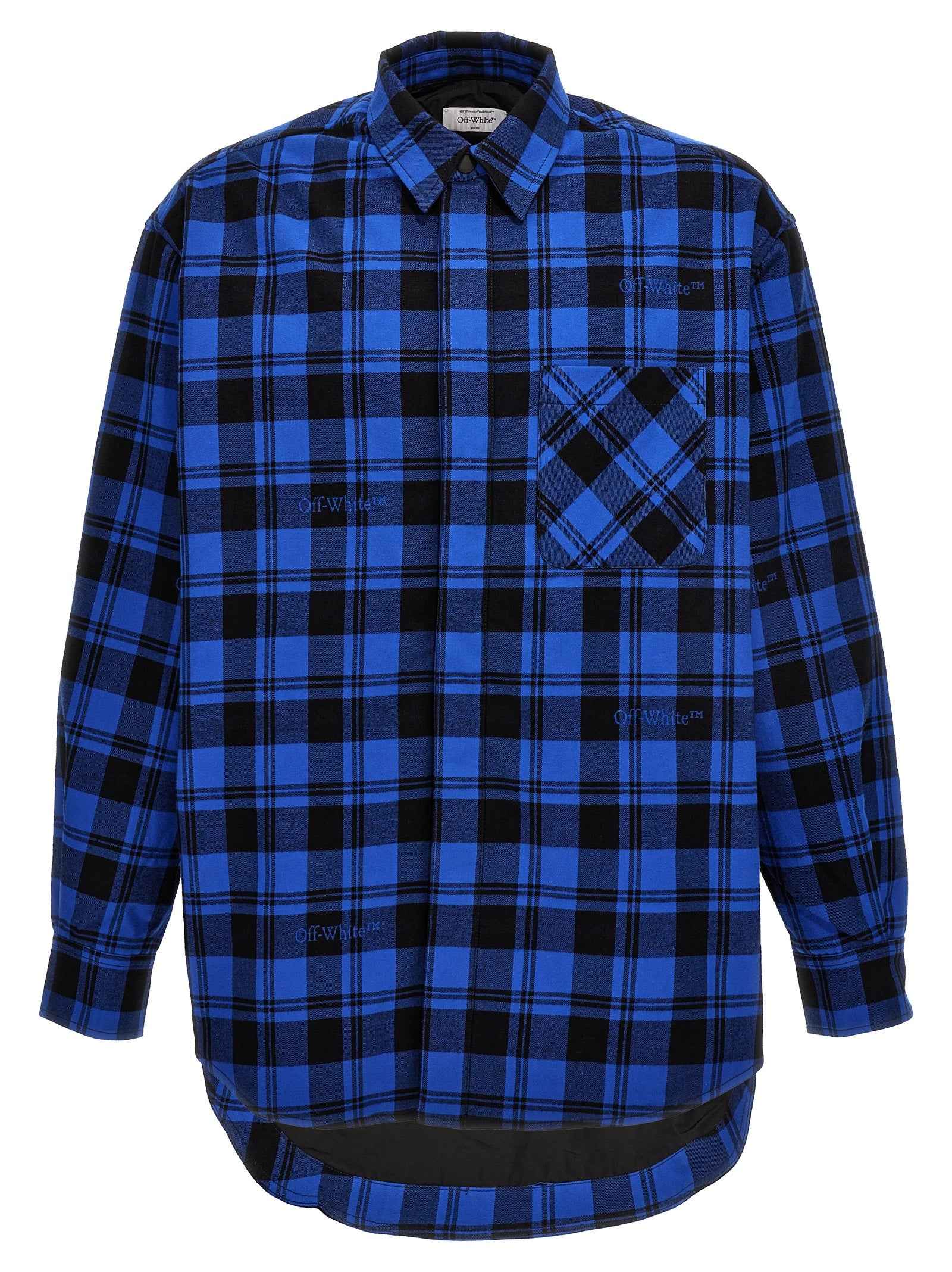 Off-White Blue Cotton Pattern Shirt