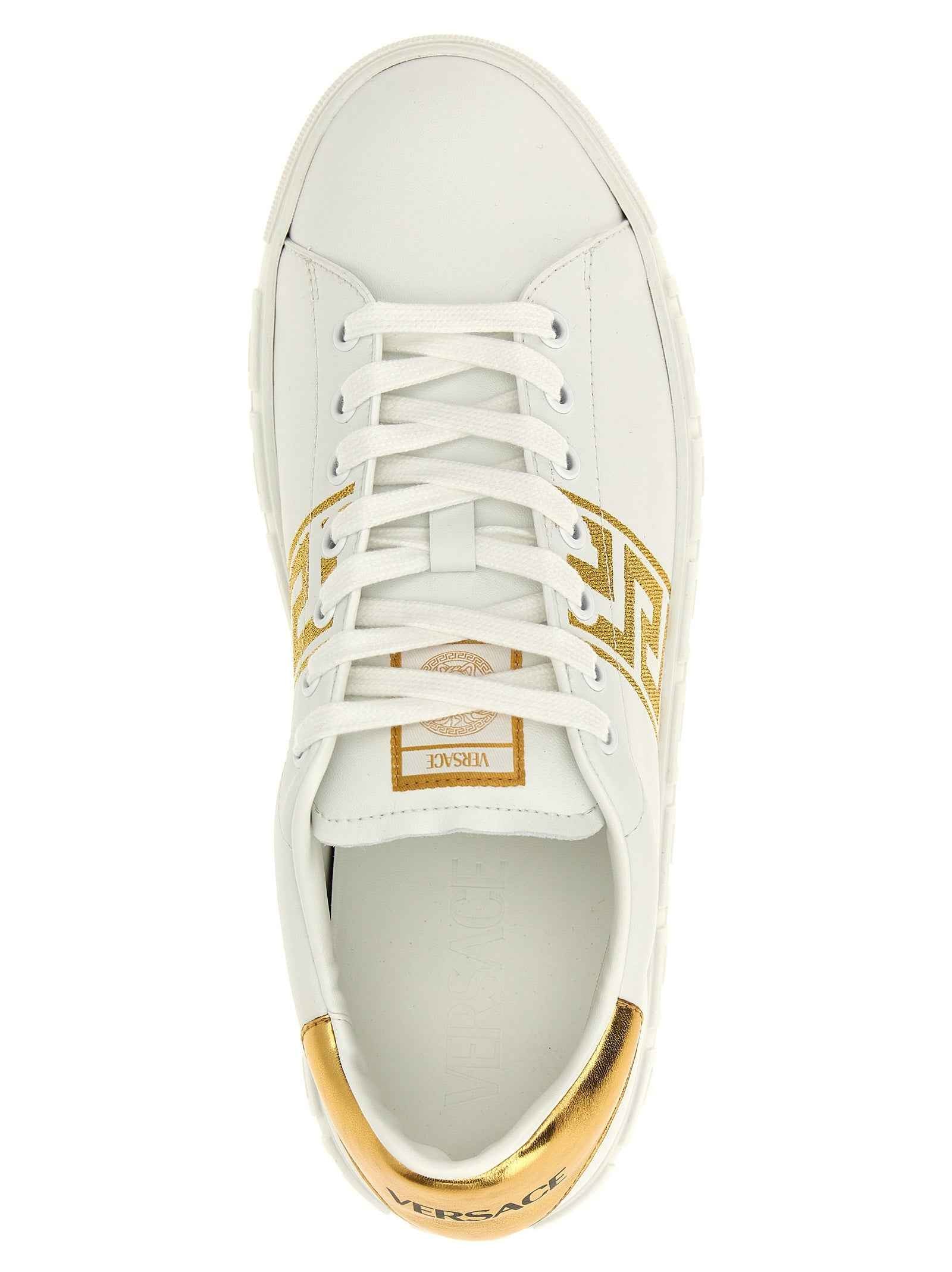 Versace Gold Polyamide Low Top Sneakers