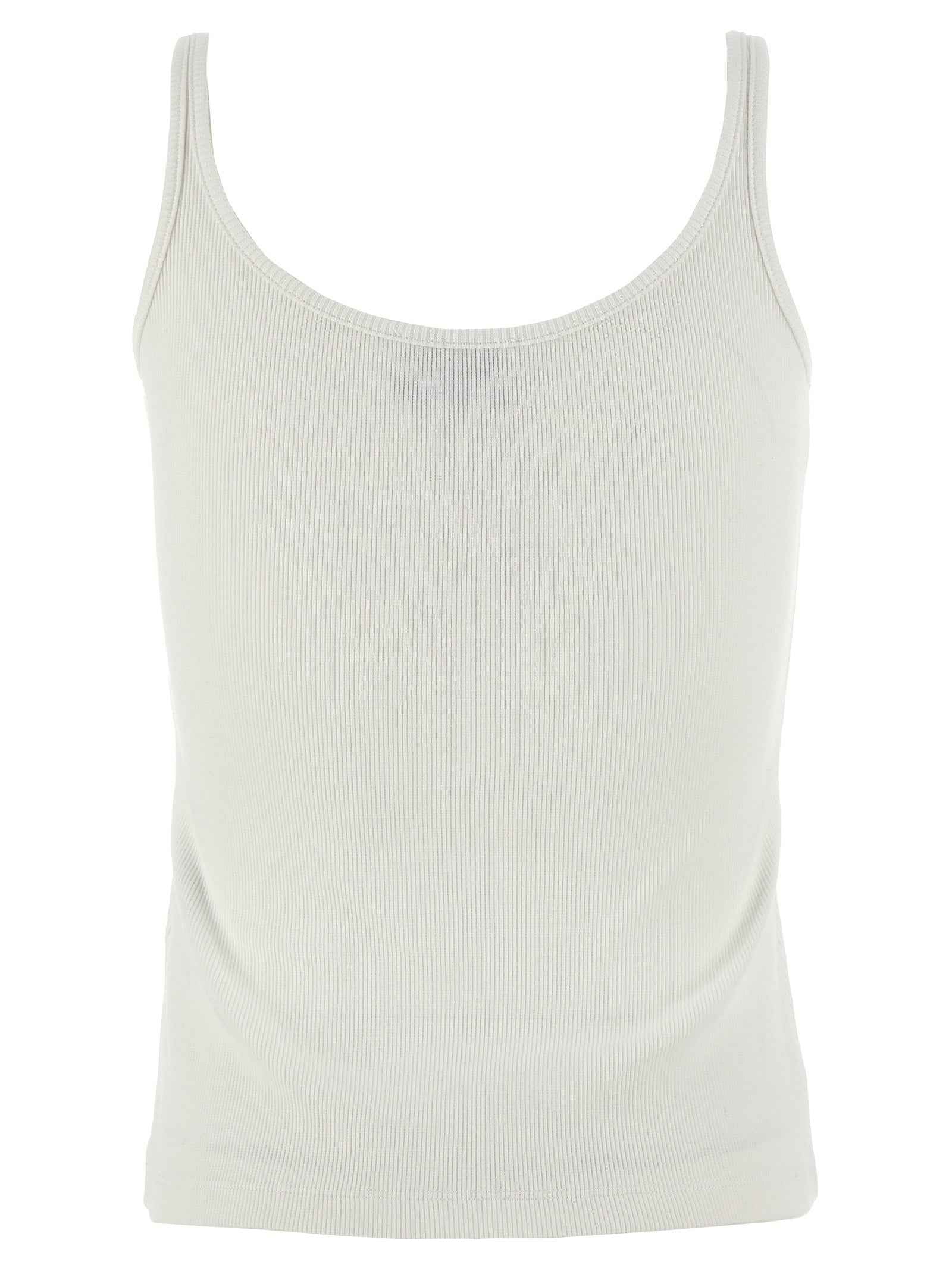 Off-White White Cotton Sleeveles T-Shirt