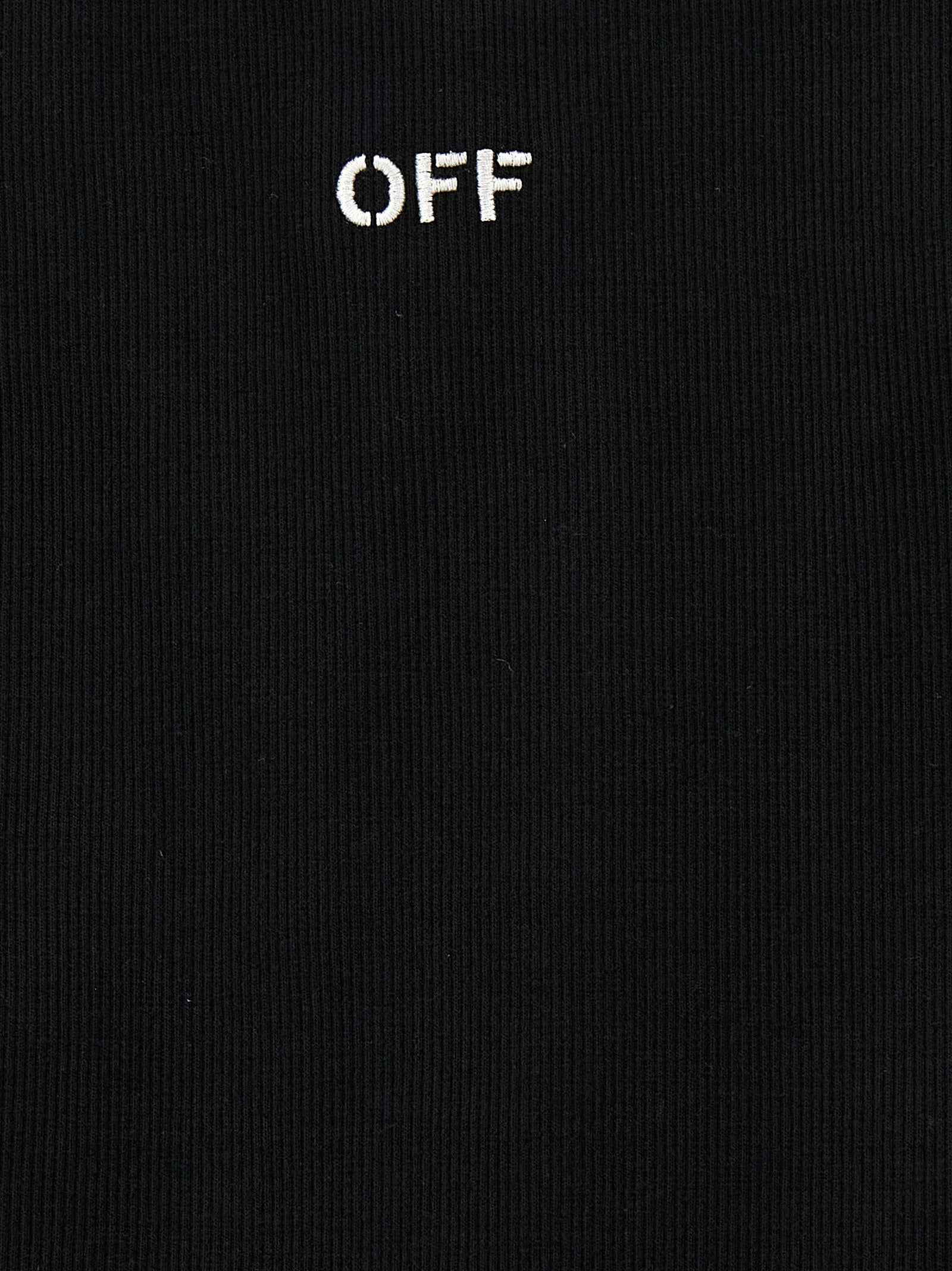 Off-White Black Cotton Sleeveles T-Shirt