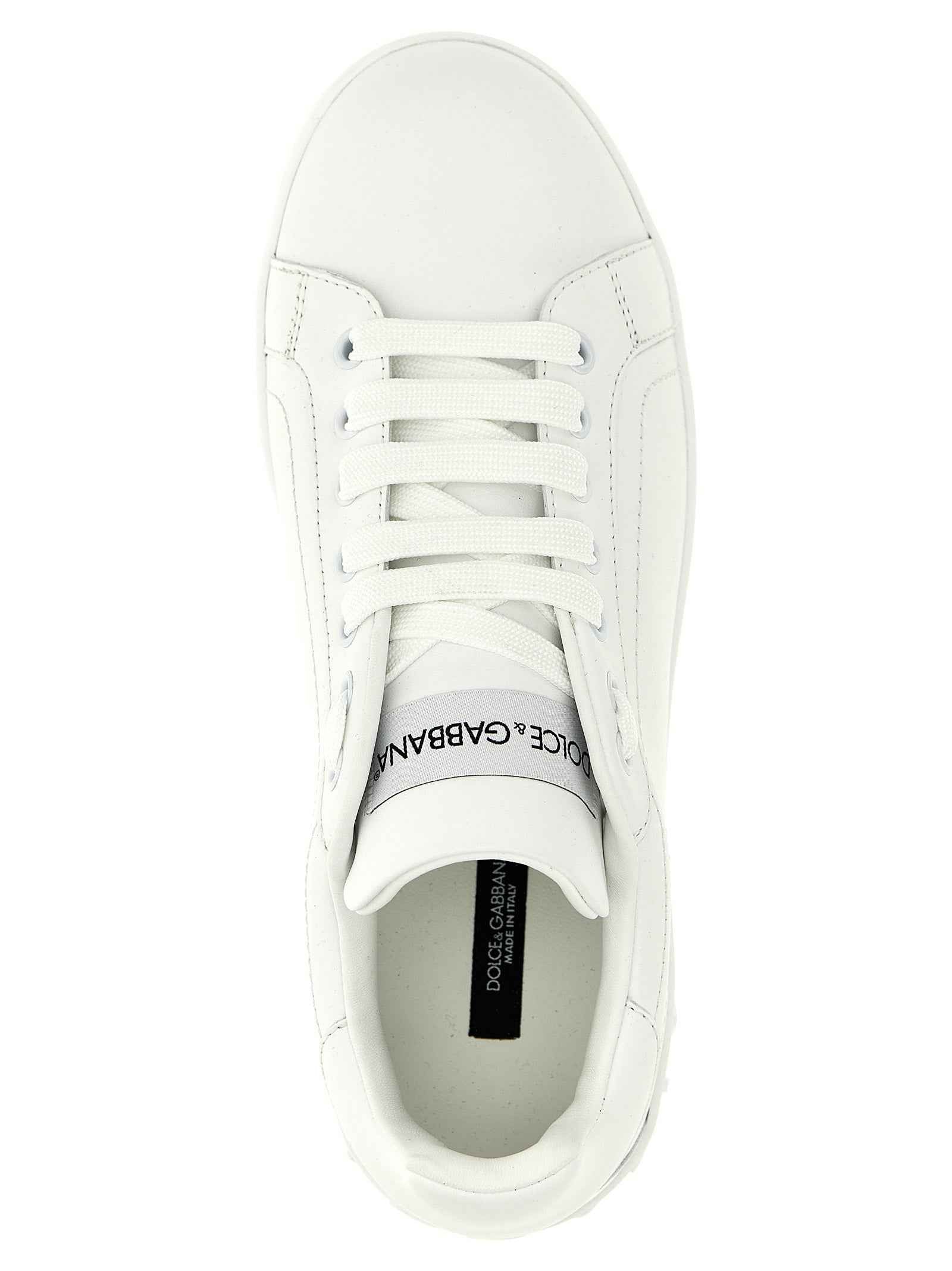 Dolce & Gabbana White Calfskin Low Top Sneakers