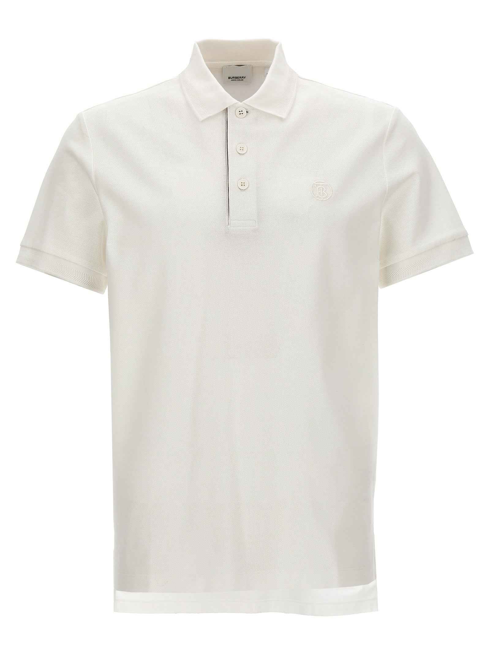 Burberry White Cotton Polo Shirt