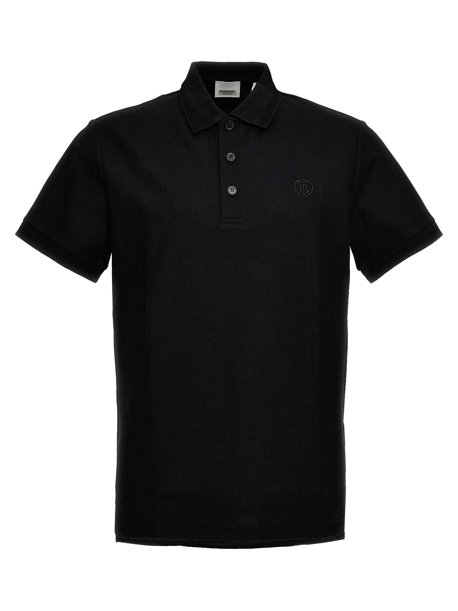 Burberry Black Cotton Polo Shirt