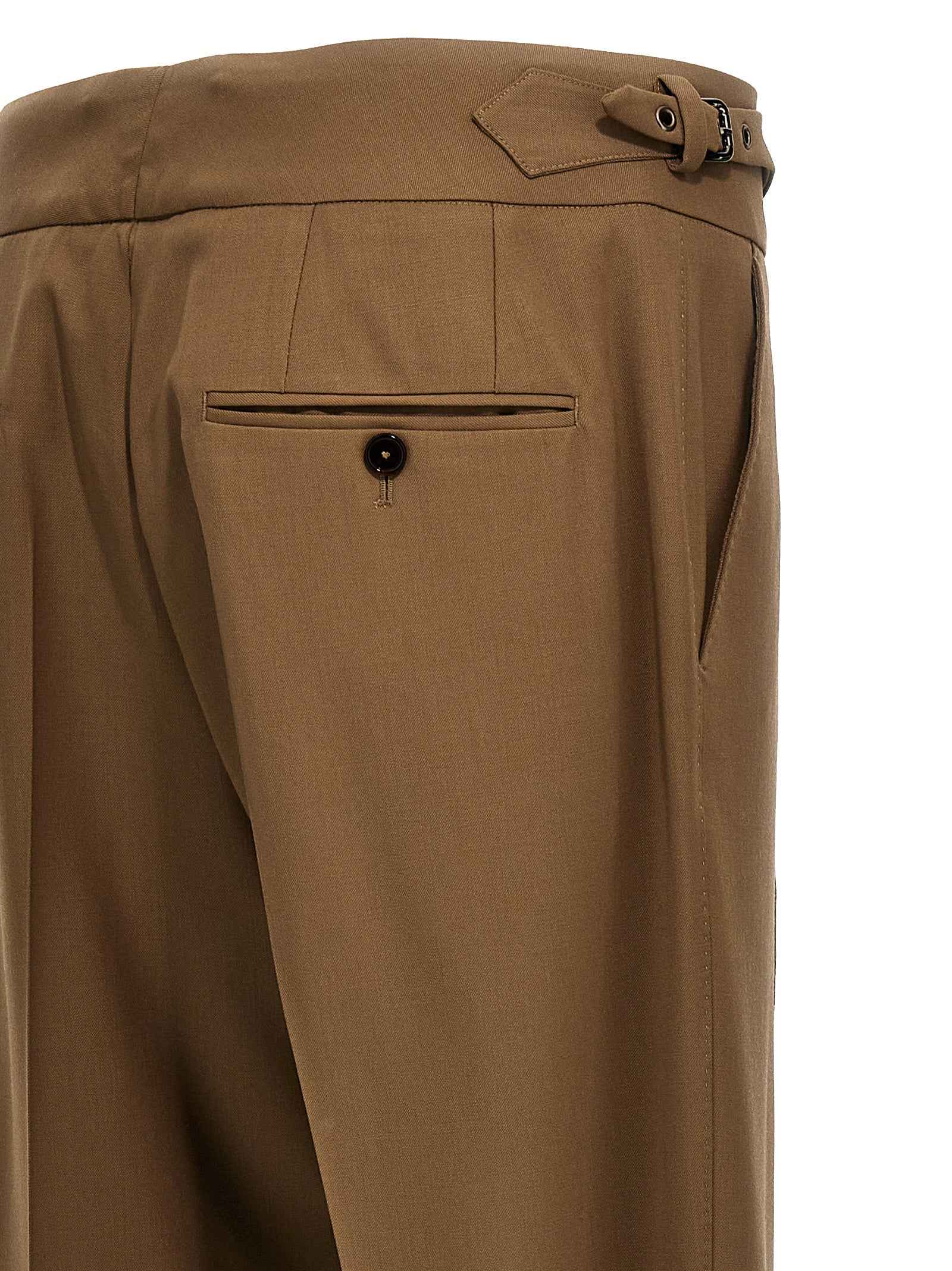 Dolce & Gabbana Brown Virgin Wool Dress Pants