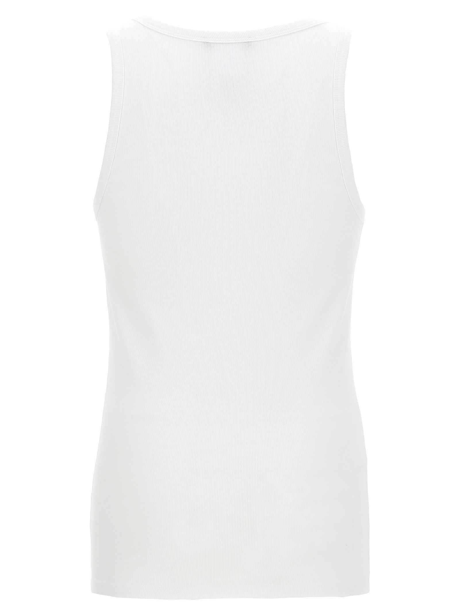 Versace White Cotton Sleeveles T-Shirt