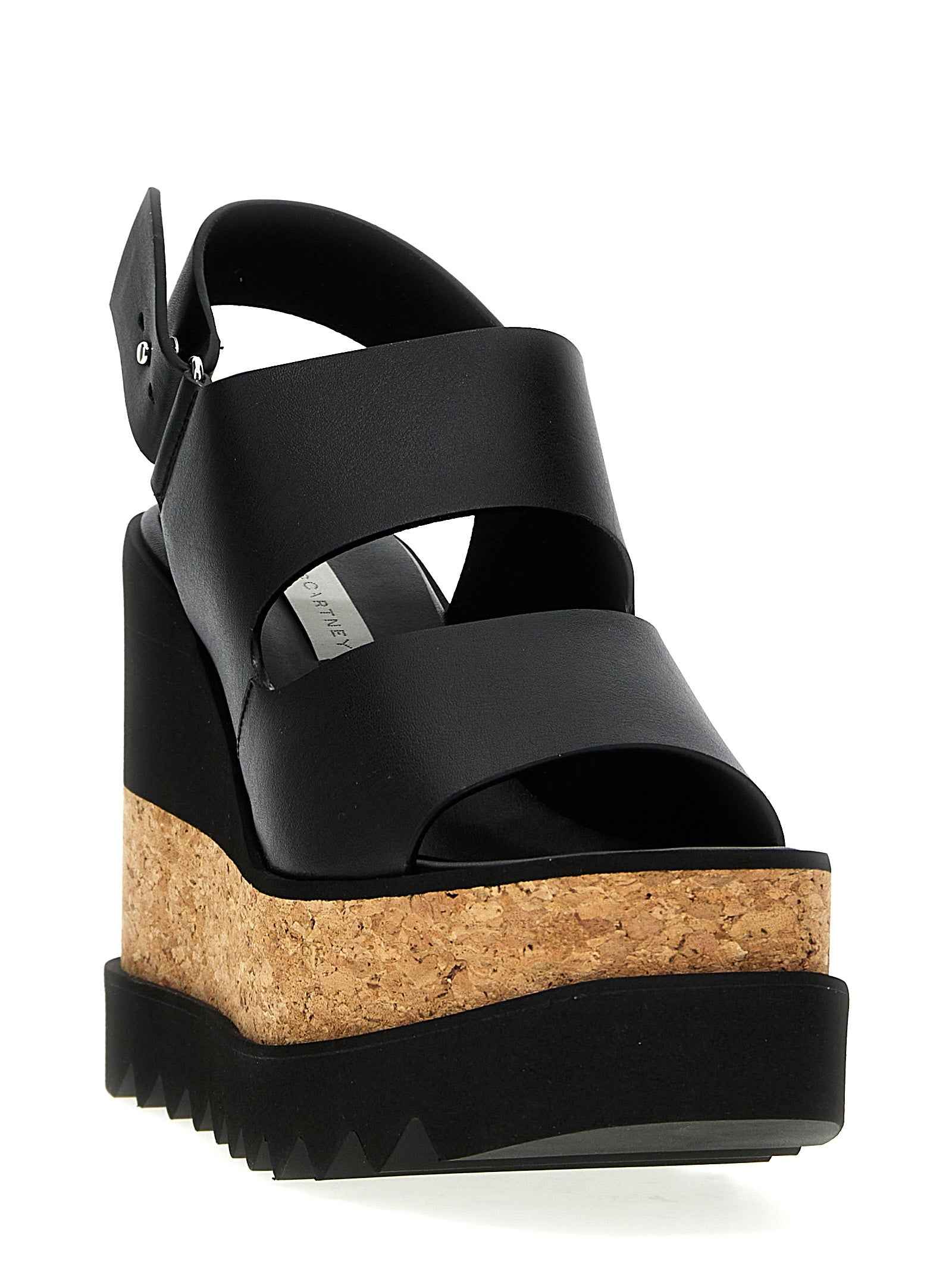 Stella McCartney Black Polyester Wedge Sandals