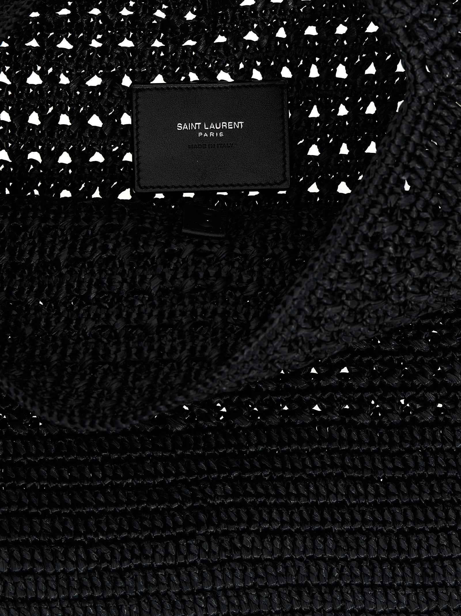 Saint Laurent Black Raffia Tote Bag