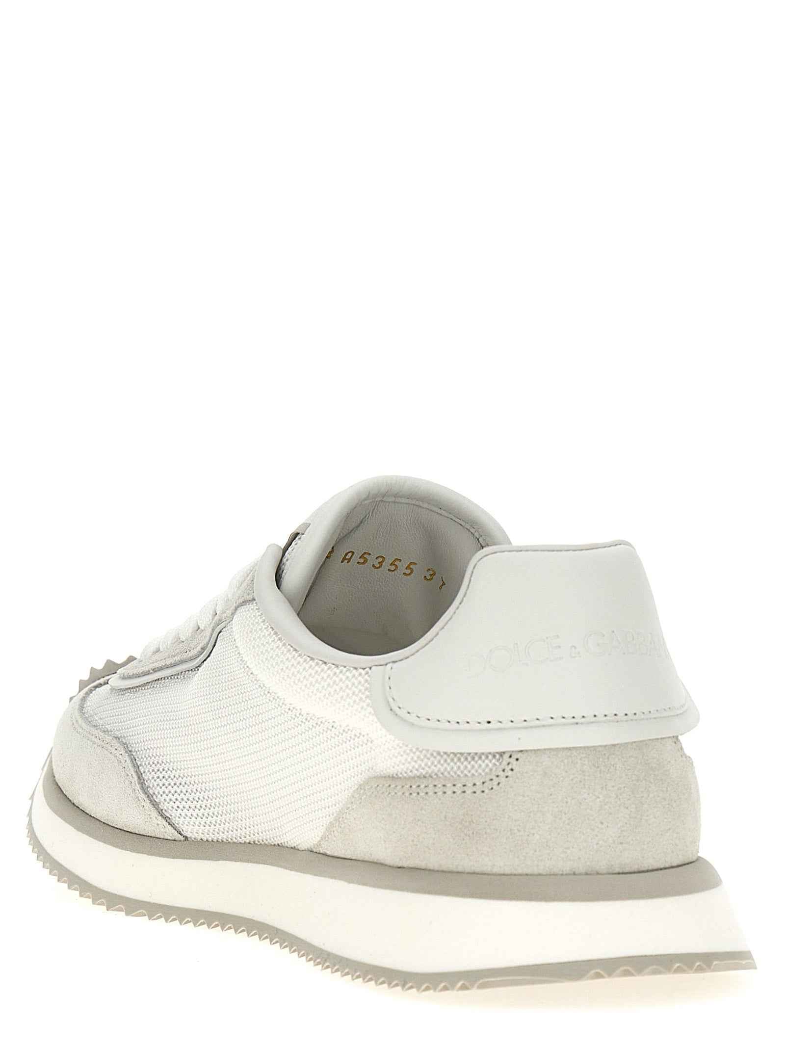 Dolce & Gabbana White Calfskin Athletic Sneakers